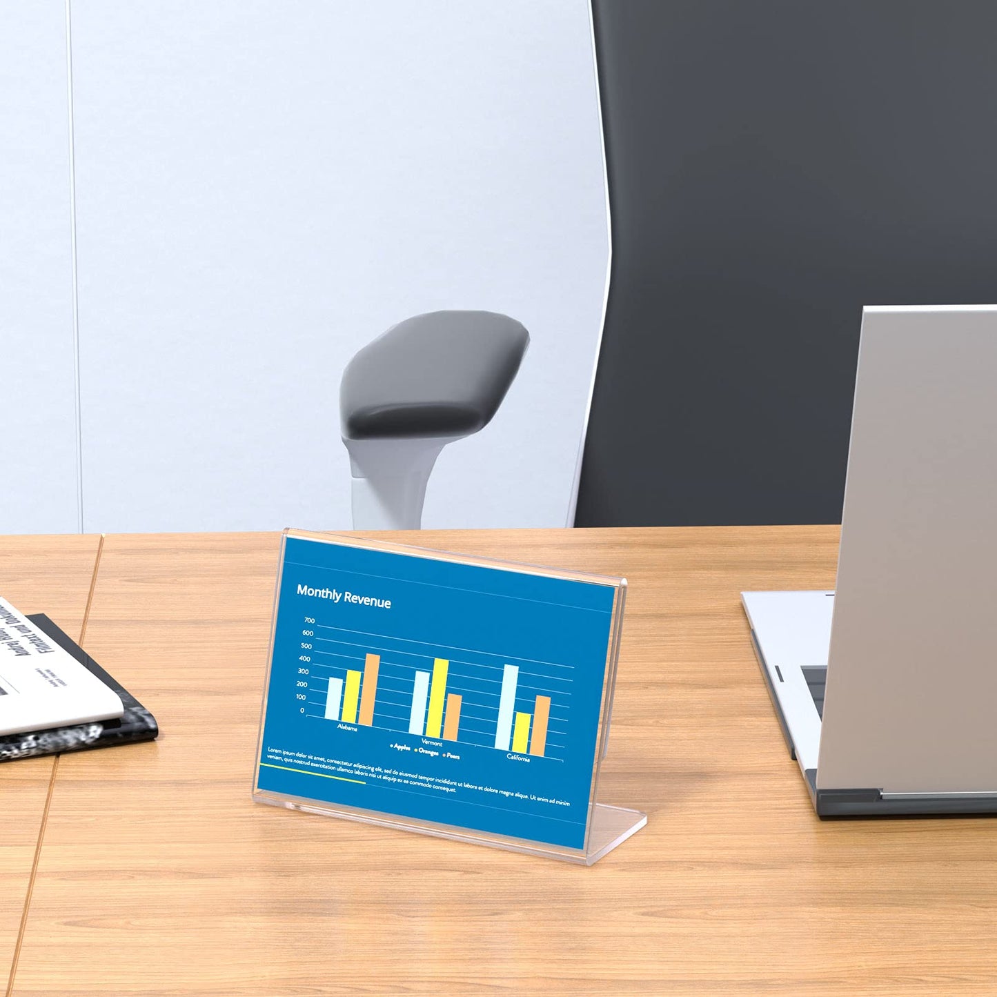 Slanted Back Acrylic Sign Holder 6 x 4 Inches, Clear Plastic Sign Holder Paper Display Table Stand for Office, Store, Restaurant -Horizontal (6 Pack)