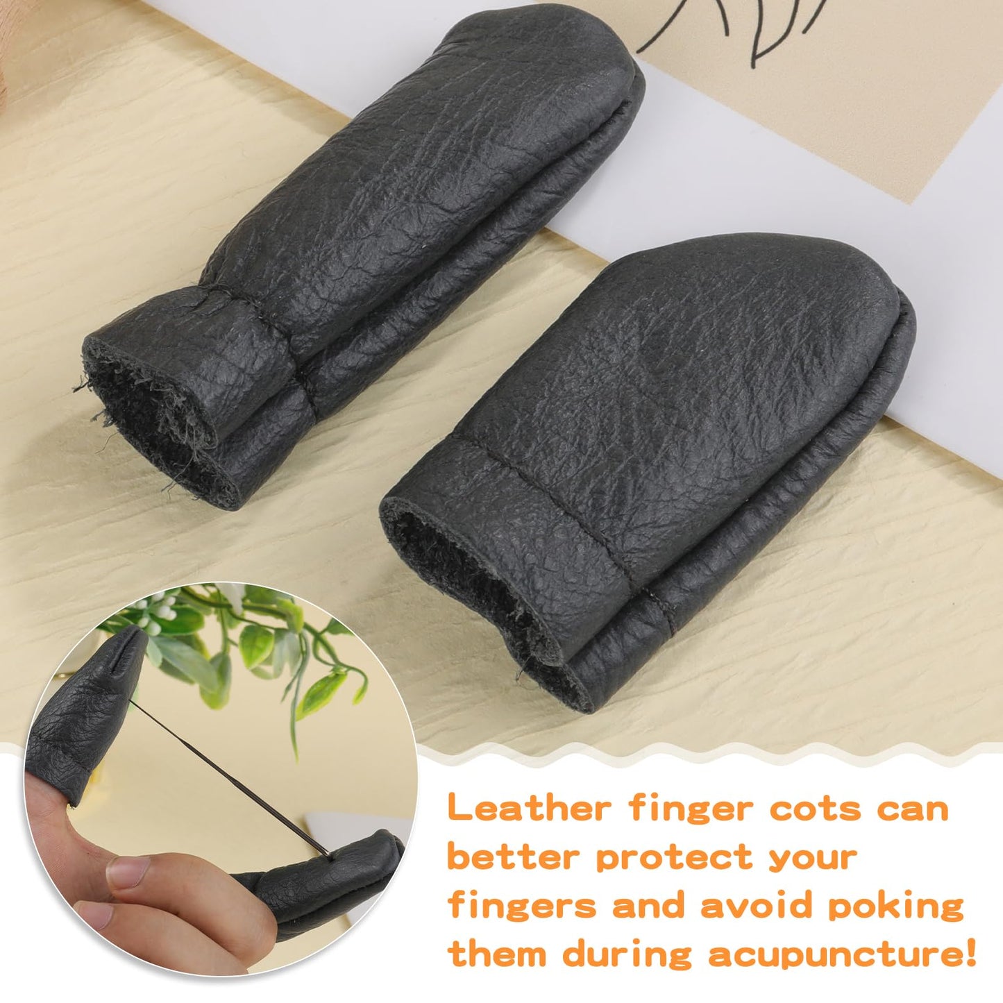 Mayboos Felting Needle with Eight Needles Tool,Craft Wool Felt Stitch Punch Tool with Solid Wood Handle Felting Eight Needles Tool with Finger Cots