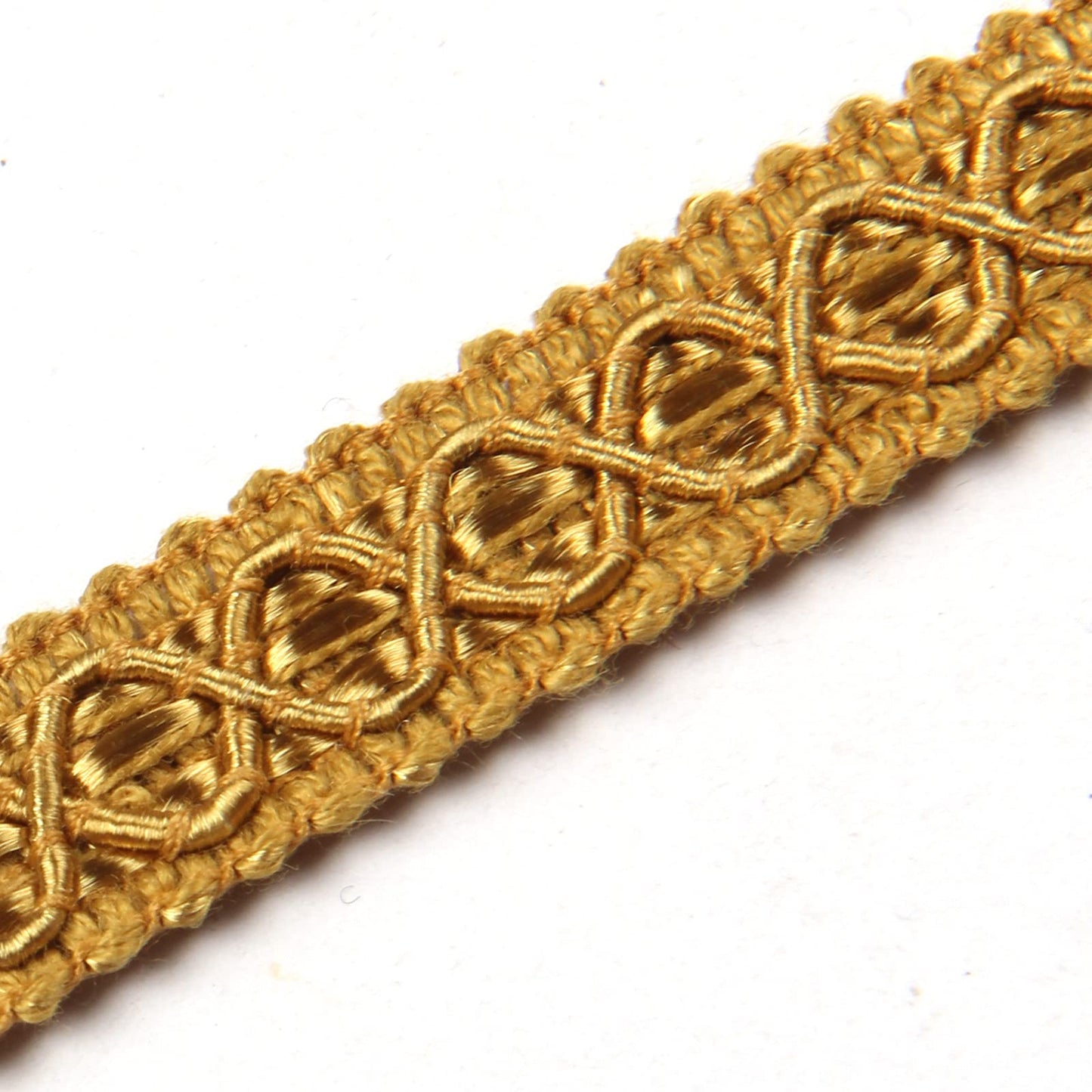 Gimp Braid Trim, 0.59 Inch / 5 Yards, Gold Silver Fabric, Upholstery Trim for Sewing, Polyester, DIY Crafts, Costume, Home Decorative