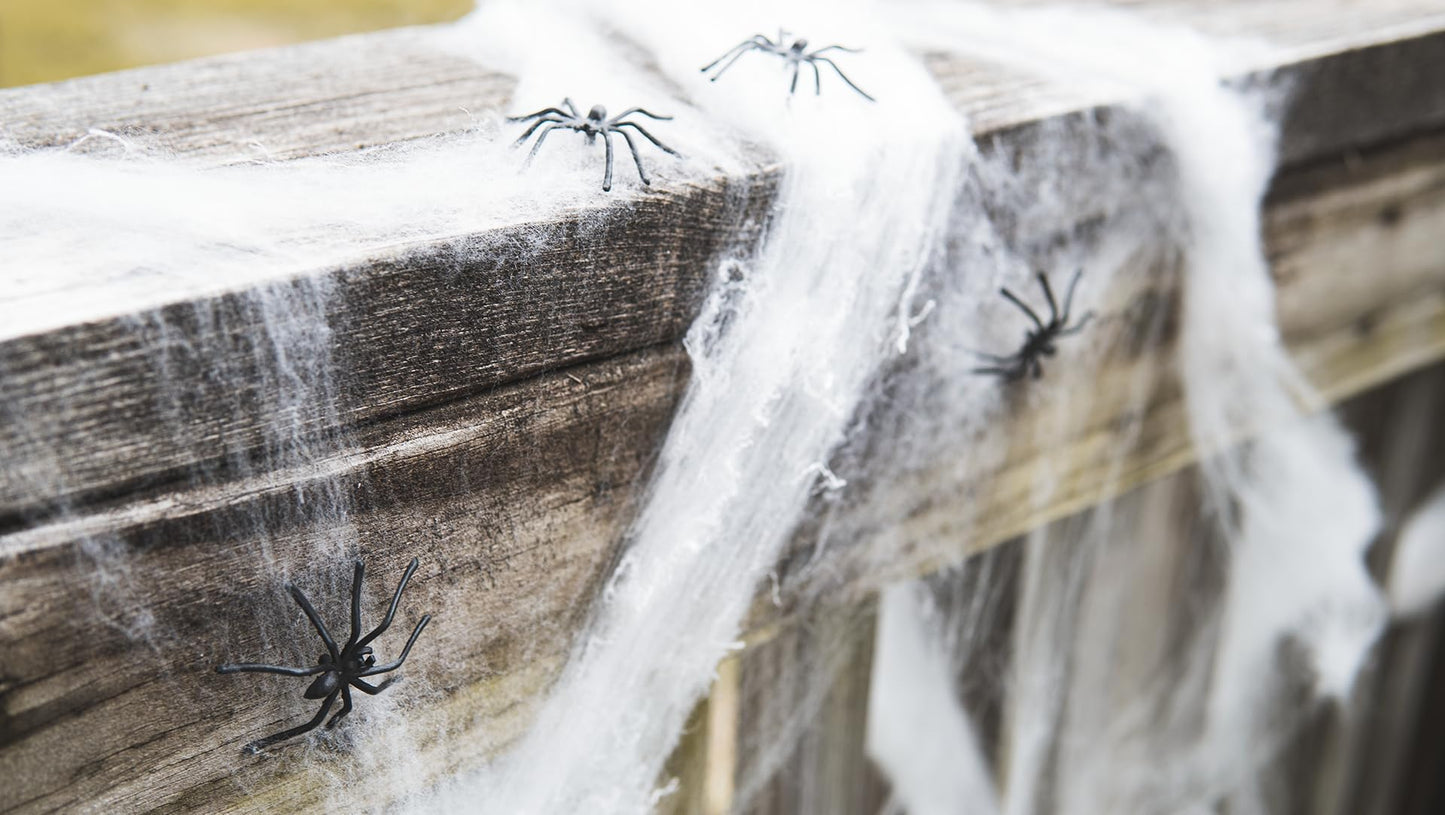 Halloween Spider Web Decoration, 1500 Sqare Feet & Plastic Spiders, Halloween Party Supplies, Spider Webs (Extra Large, 1500 Sq Feet)