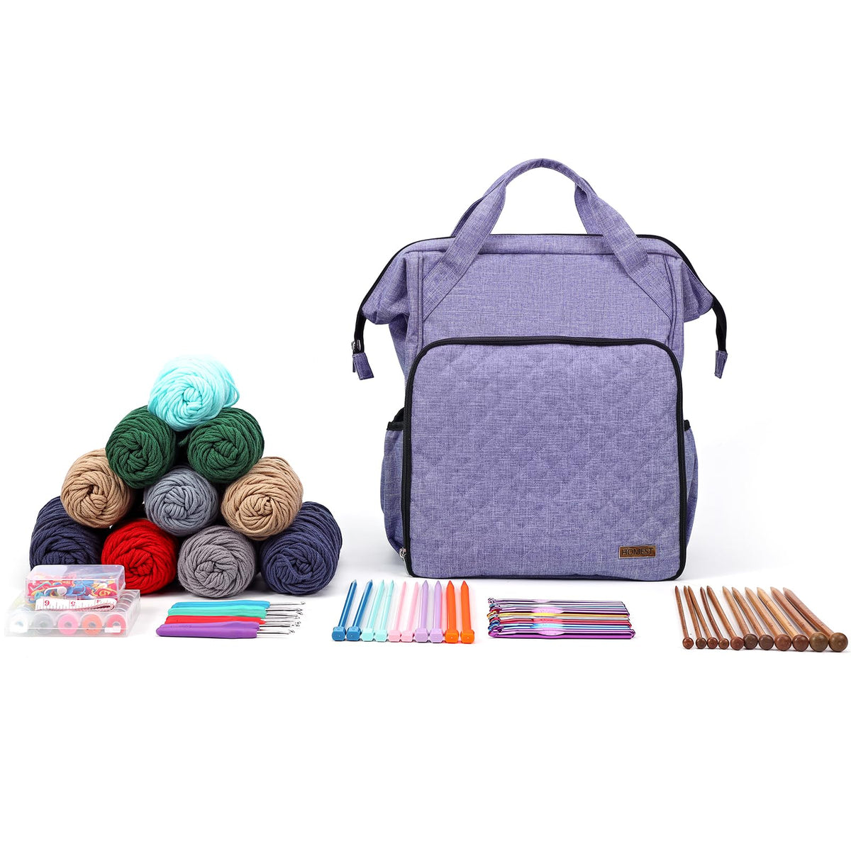 HOMEST Crochet Bag Organizer for Yarn Storage, Knitting Bag and Accessories