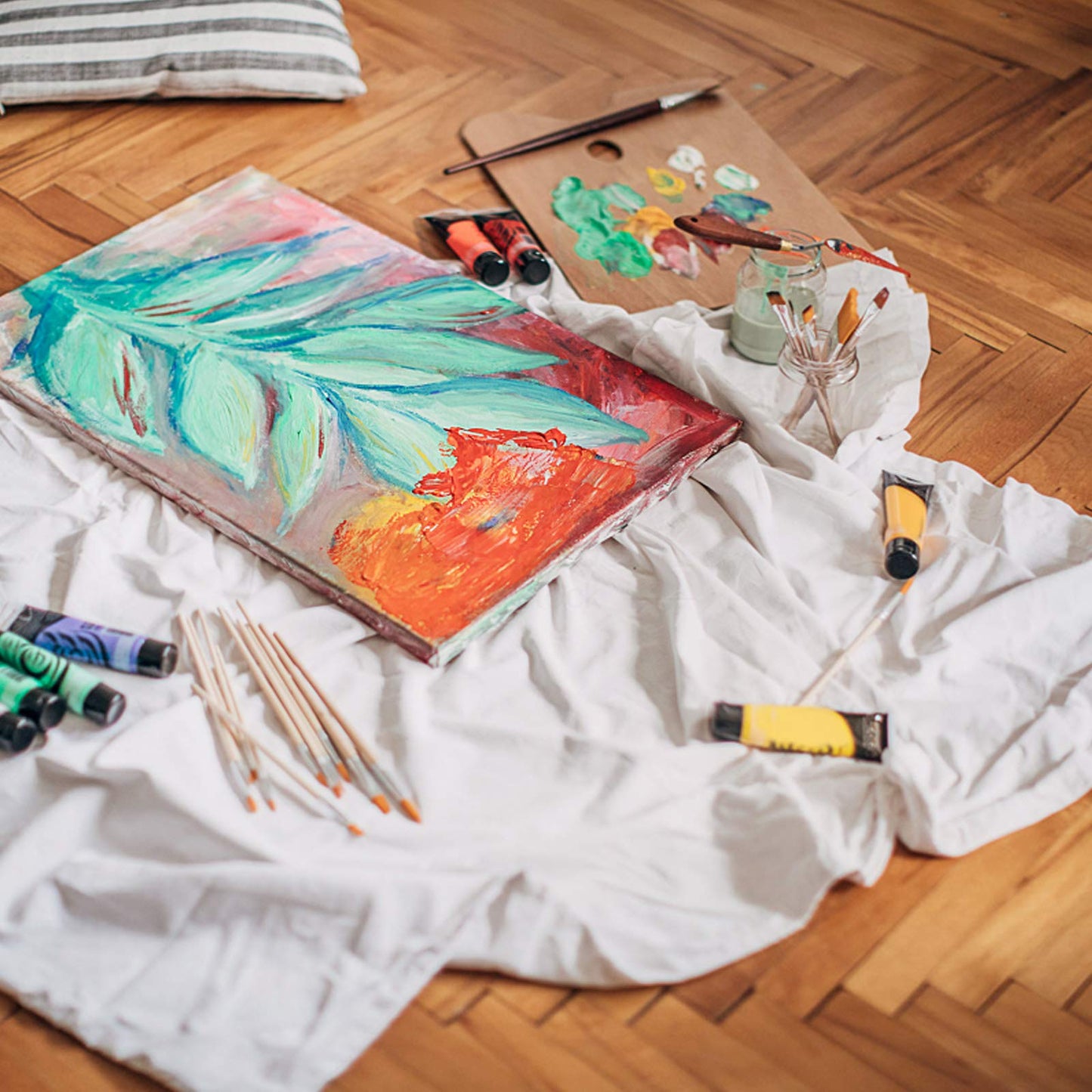 Stretched Canvas, 6x8, 8x10, 10x12, 12x16, 8 Set Artist Canvase Frame Board Panels, 100% Cotton Blank Canvase Oil Acrylic Watercolor Pouring Paint, Acid-Free for Kids & Artists