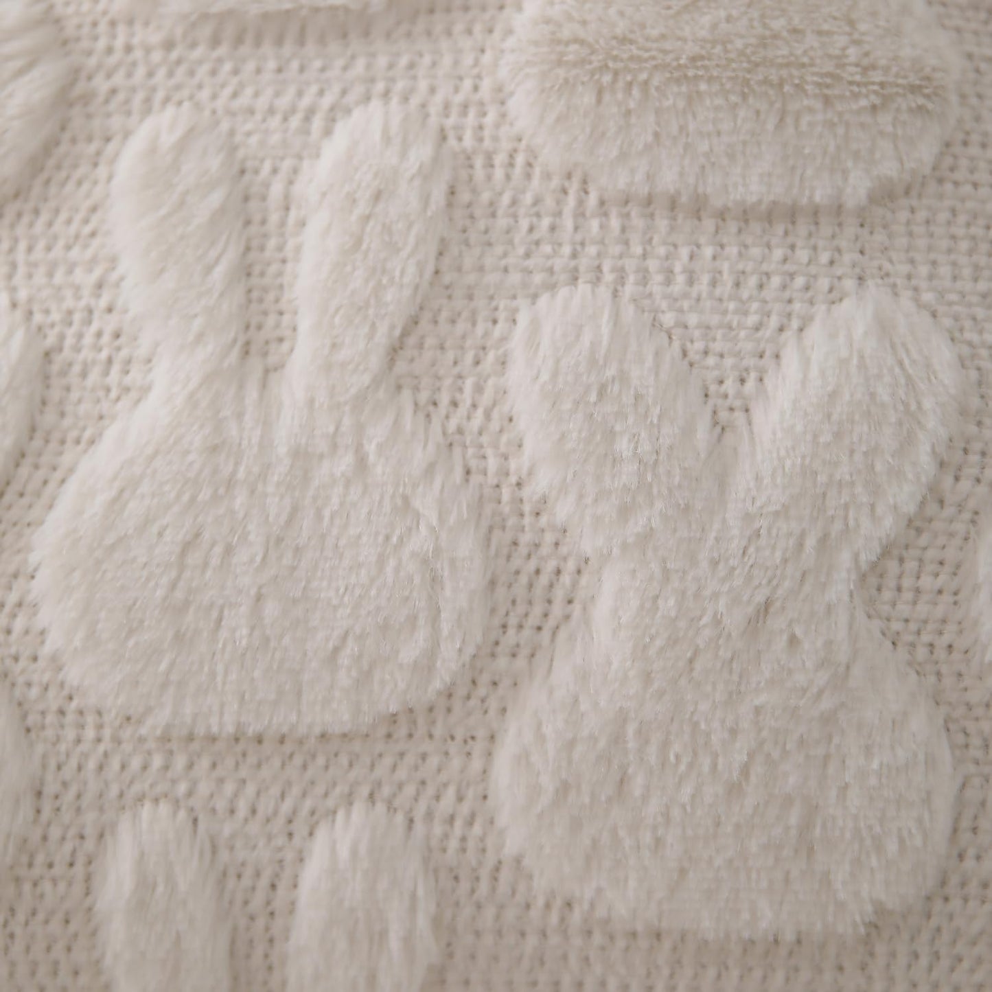 Easter Pillow Covers 18x18 inch Set of 2 Easter Decoration Cream White Rabbit Soft Plush Faux Fur Jacquard Throw Pillows for Bedroom Sofa Holiday Festivals Home Decor FHJ-010A18