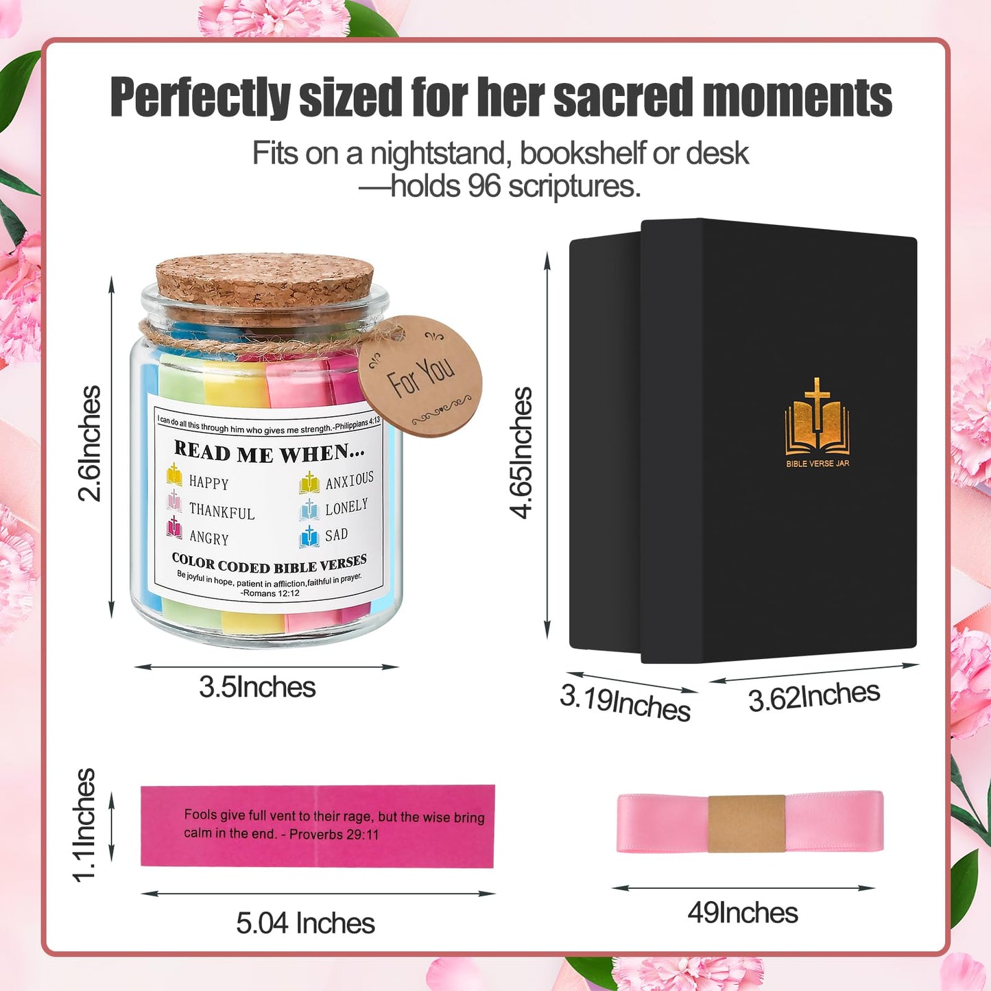 Mothers Day Gifts for Mom Wife Grandma Daughter Bible Verse Jar: Christian Gifts for Women Sister Friends Easter Basket Stuffers Birthday Christmas Graduation Presents for Her Religious Jar