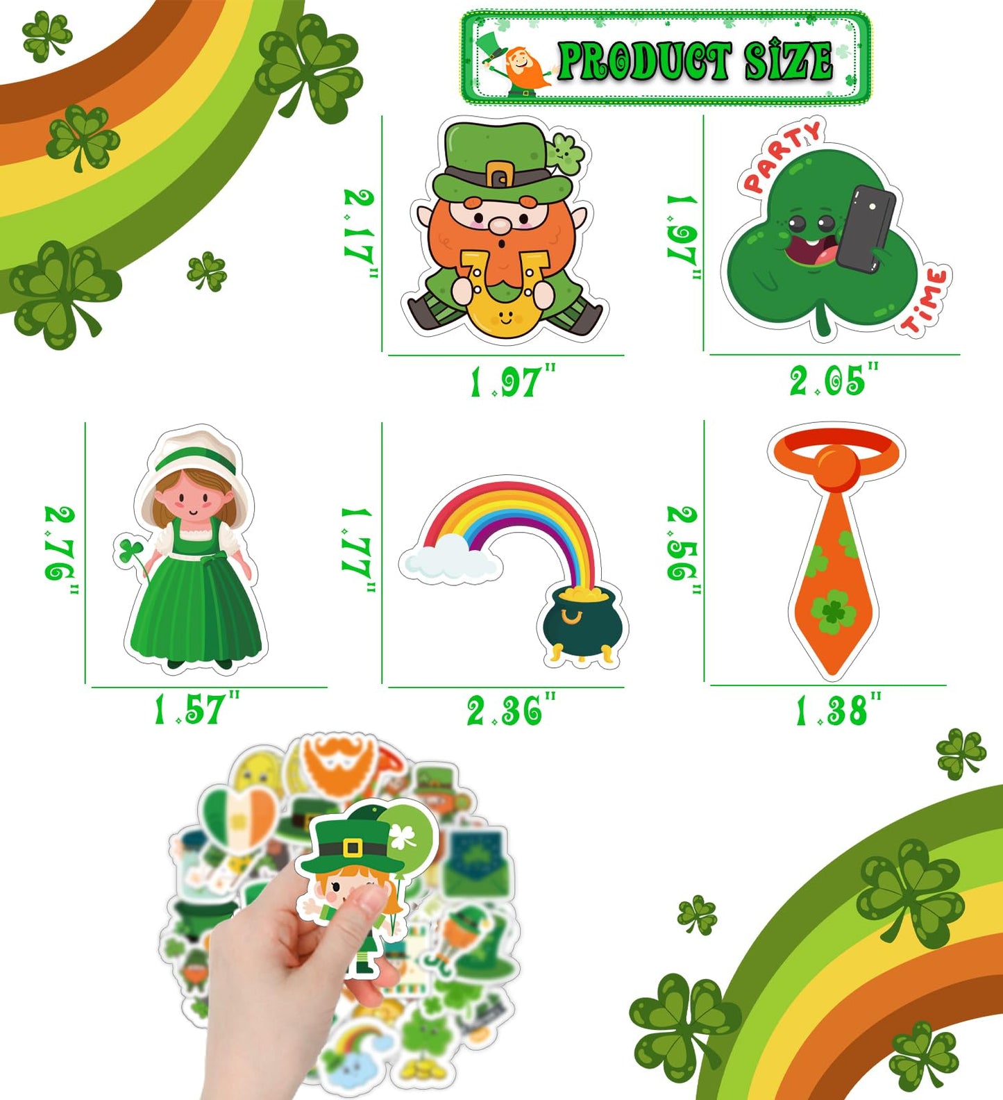 St Patricks Day Decorations - St. Patricks Day Stickers for Kids -St Patrick Day Accessories Shamrock Gifts for Kids Stickers Games Toys Crafts Party Favors