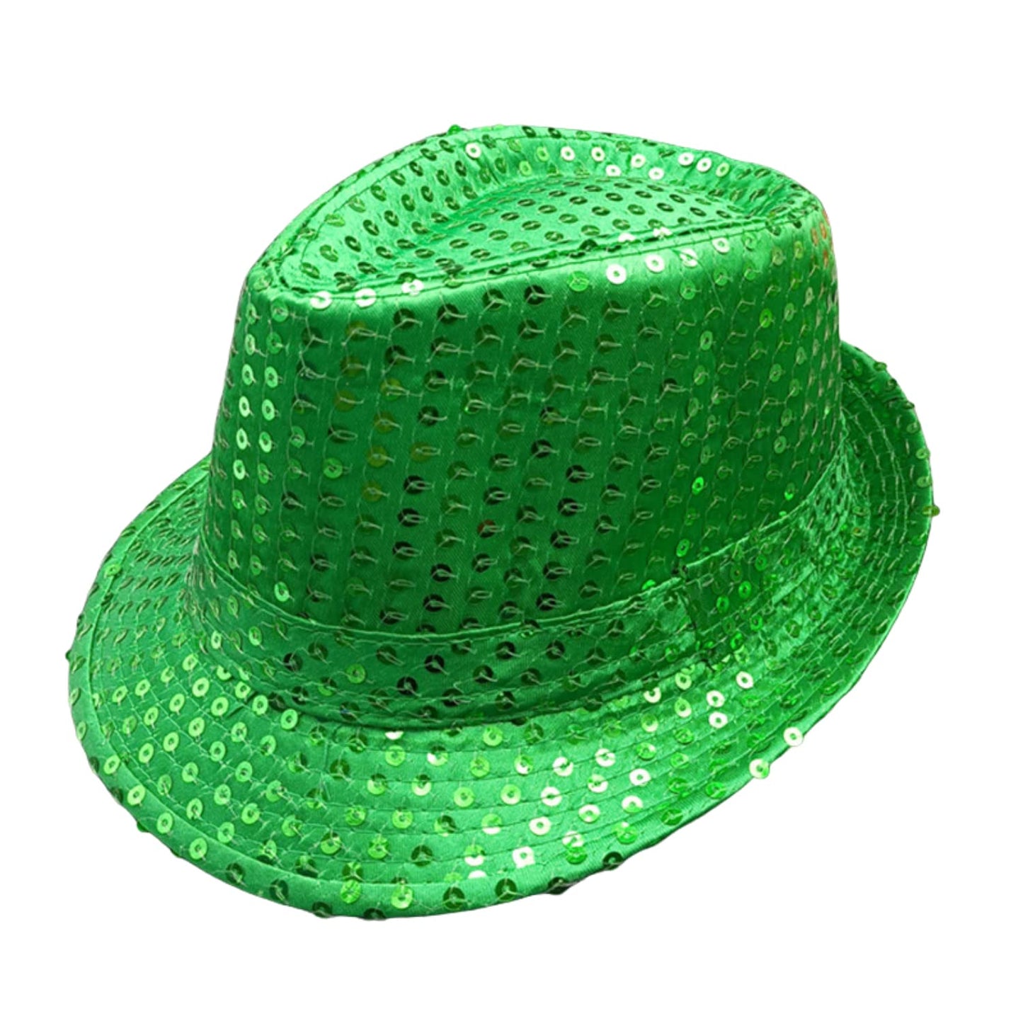 St. Patricks Day Irish Hat Green Sequin Fedoras Leprechaun Headwear Costume Cosplay Accessories Unisex Adults Funny Party Hats