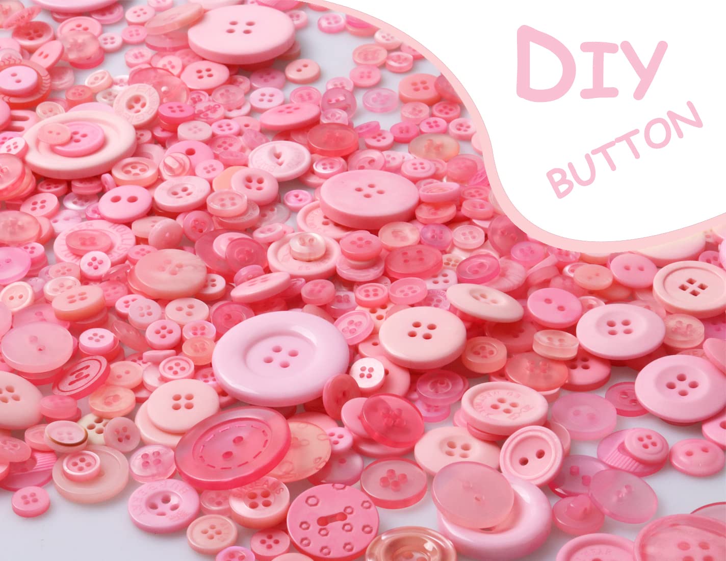 Tnstk 650 Pcs Buttons Round Resin Buttons 2 and 4 Holes Assorted Buttons for Sewing Crafts DIY Projects Button Painting Craft Buttons (Pink)