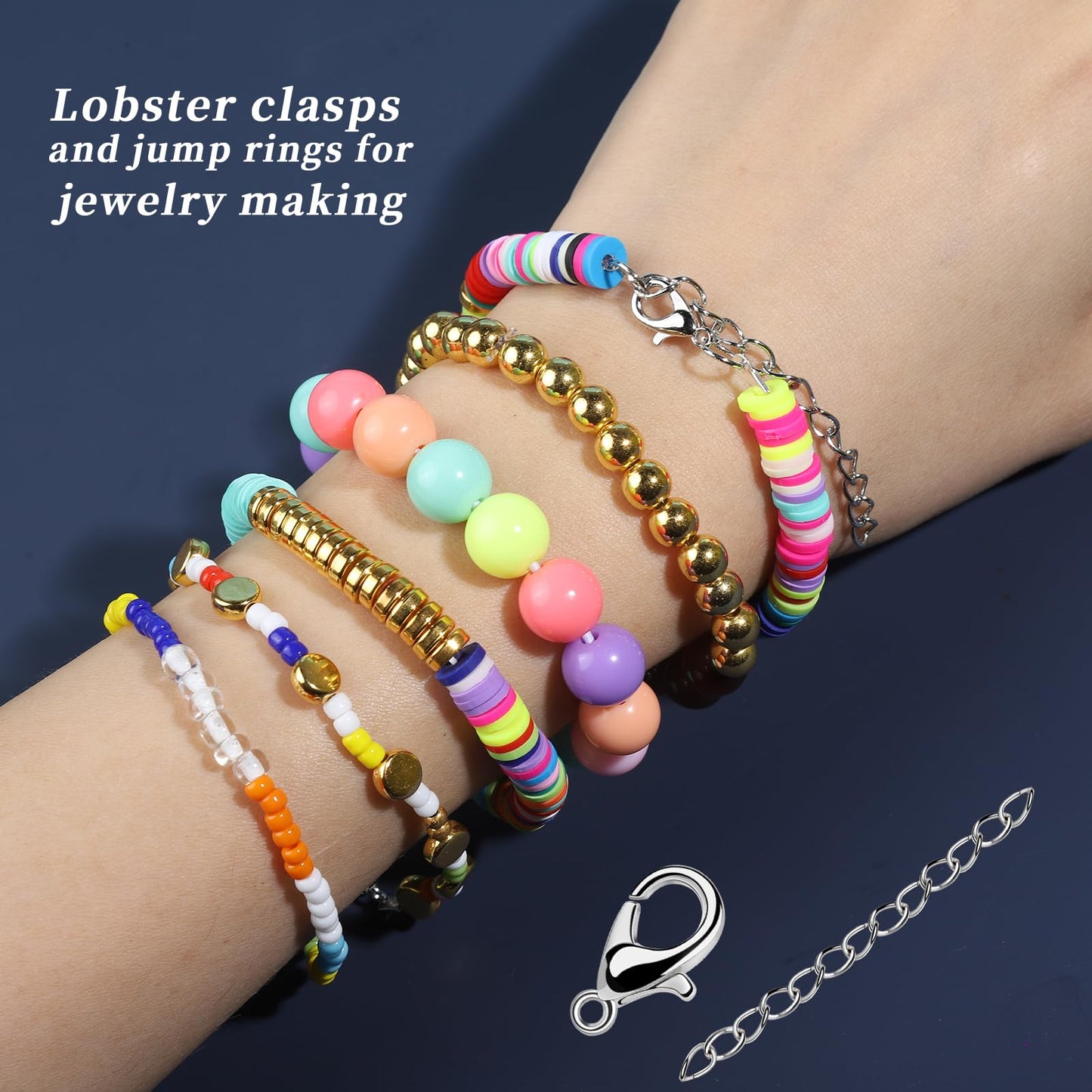 Teenitor 524PCS Keychain Making Kit, Key Chain Clips, Key Chain Rings, Lanyard Hooks Lobster Claw Clasps, Key and Jump Rings for Keychain Making Jewelry Lanyard