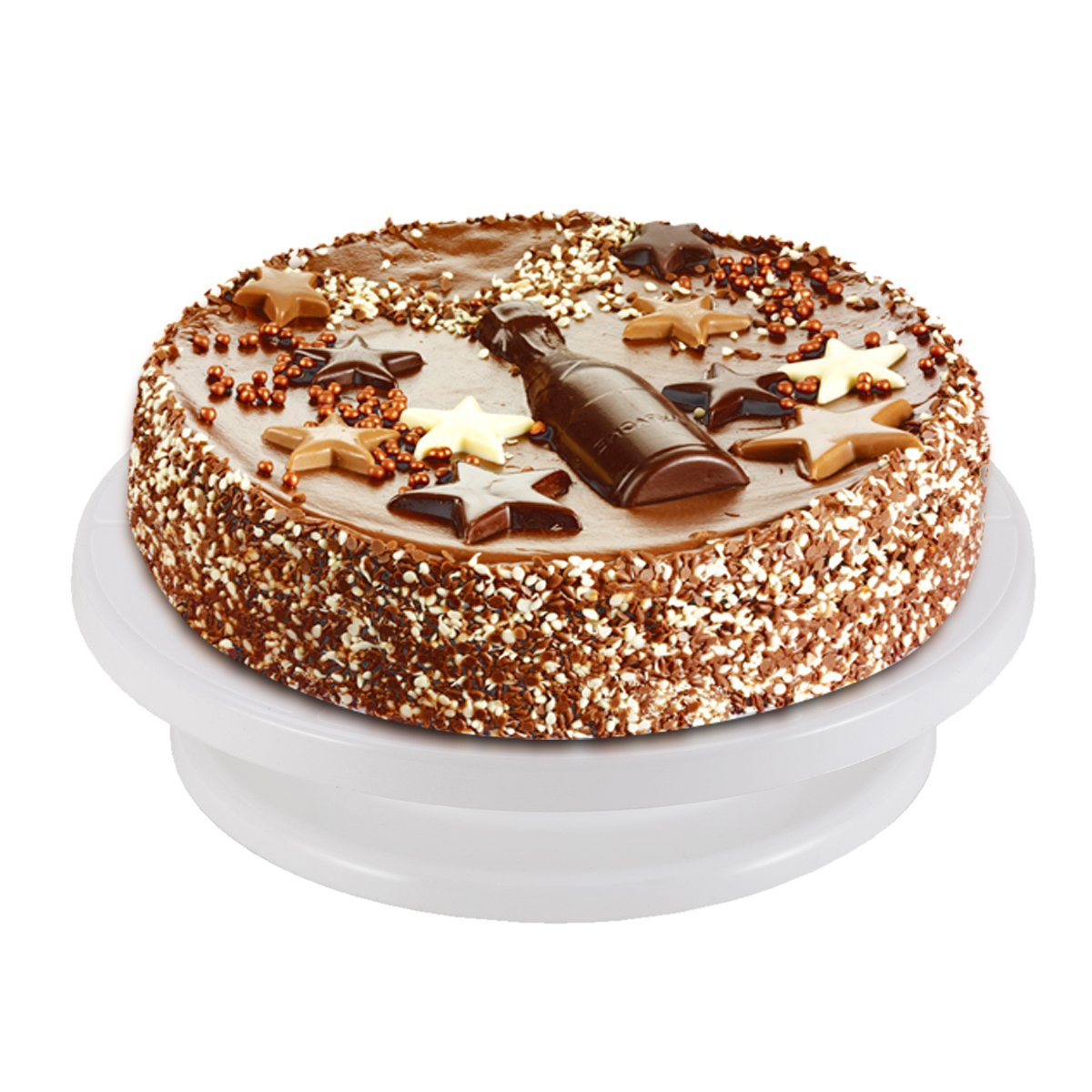 Cake Decorating Turntable,Cake Decorating Supplies with Decorating Comb/Icing Smoother(3pcs),2 Icing Spatula with Sided & Angled … (White/7pcs)