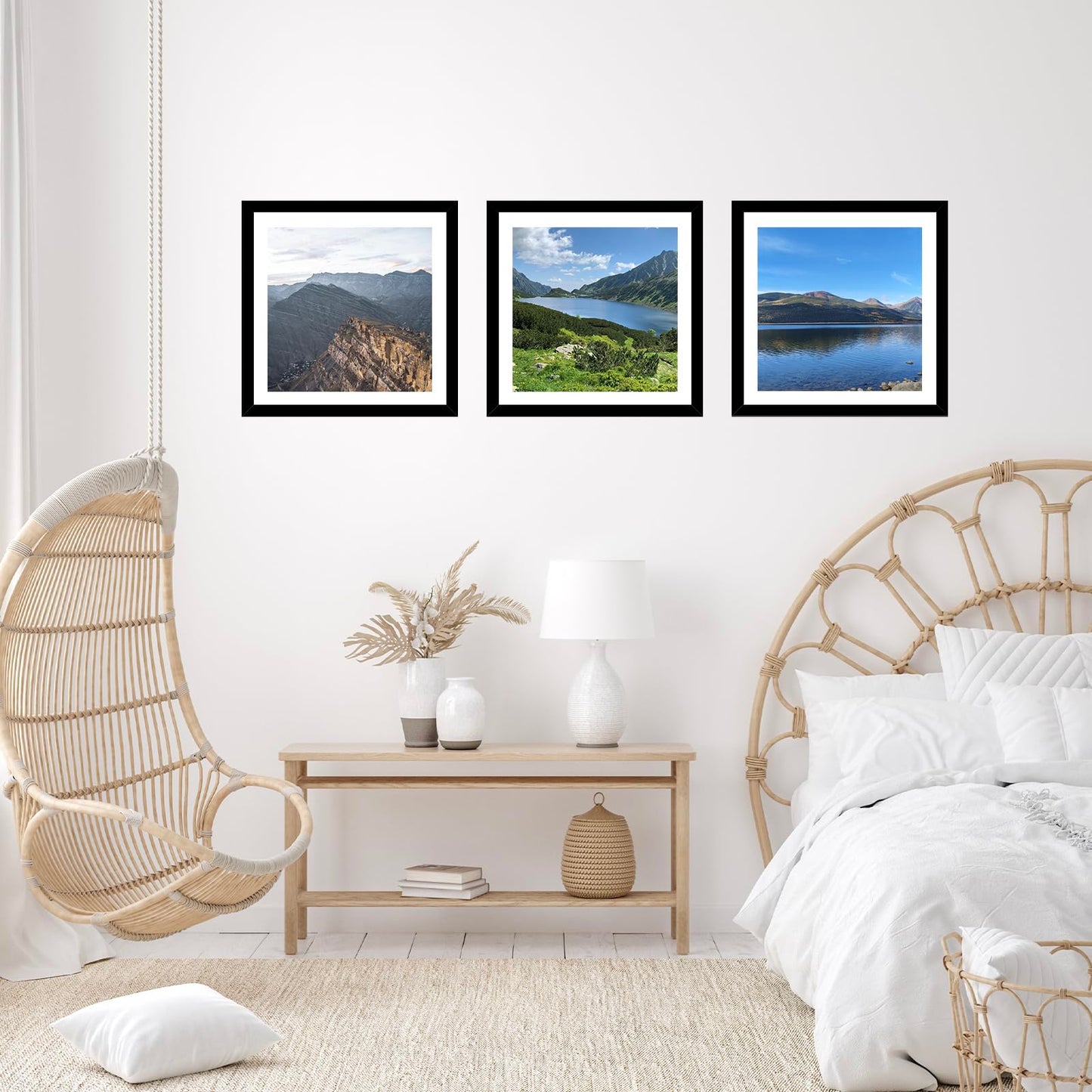 JCJMY 12x12 Picture Frame with Mat for 30 x 30cm Diamond Art Painting, Display Photo 10x10 or 12 x 12 Without Mat, Wall Hanging Large Frame with Plexiglass, Black