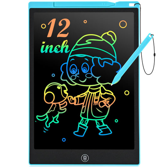 Toddler Kids Toys Gifts - 12 Inch LCD Writing Tablet Doodle Board Pad, Colorful Drawing Tablets Educational Toys, Christmas Birthday Gifts for 3 4 5 6 7 8 Years Old Girls Boys (Blue)