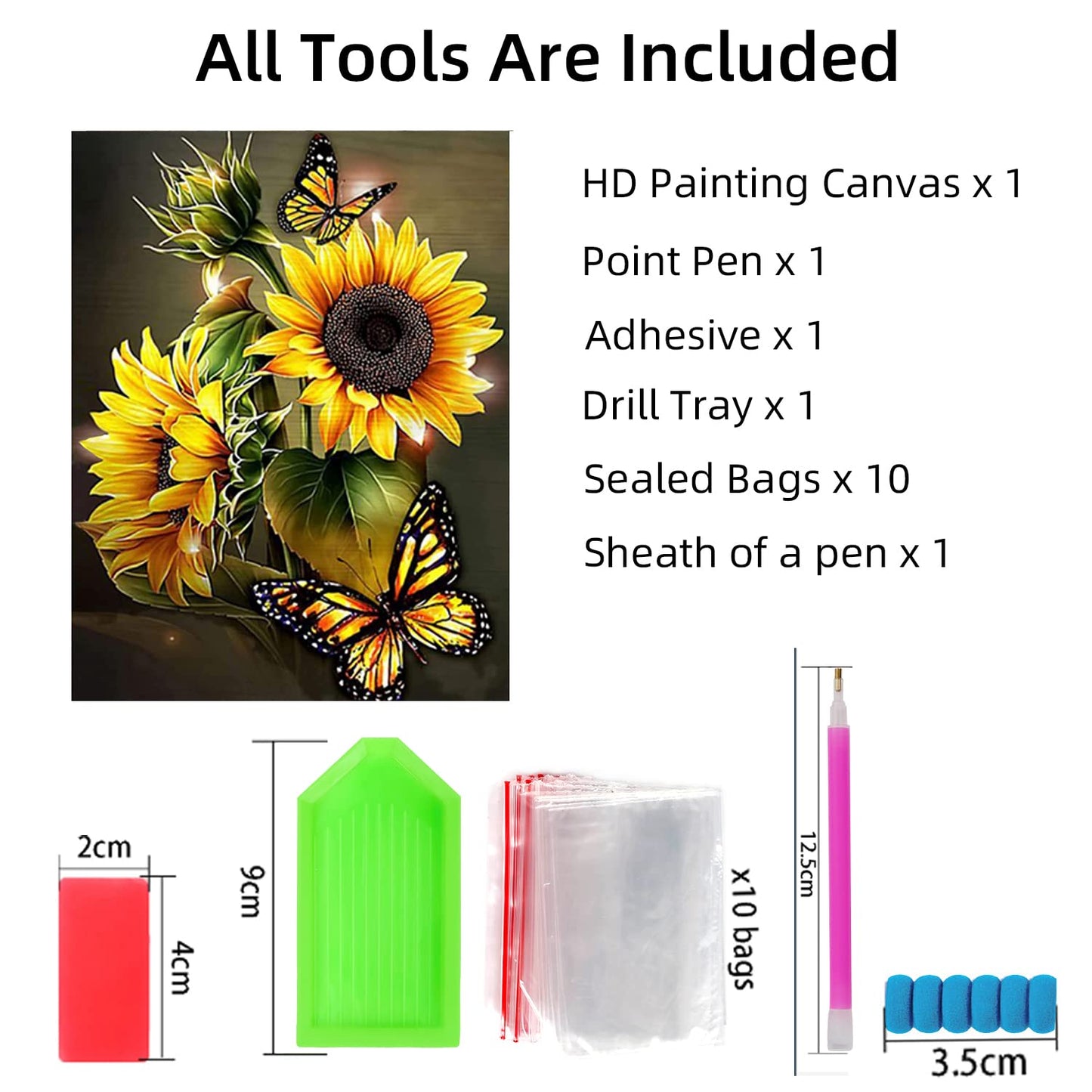 DKHDBD Diamond Painting Kits for Adults, 12x16 Inch DIY Paint by Numbers for Adults Beginner, DIY Full Drill Diamond Dots Paintings Picture Arts Craft for Home Wall Art Decor (Yellow Butterfly)