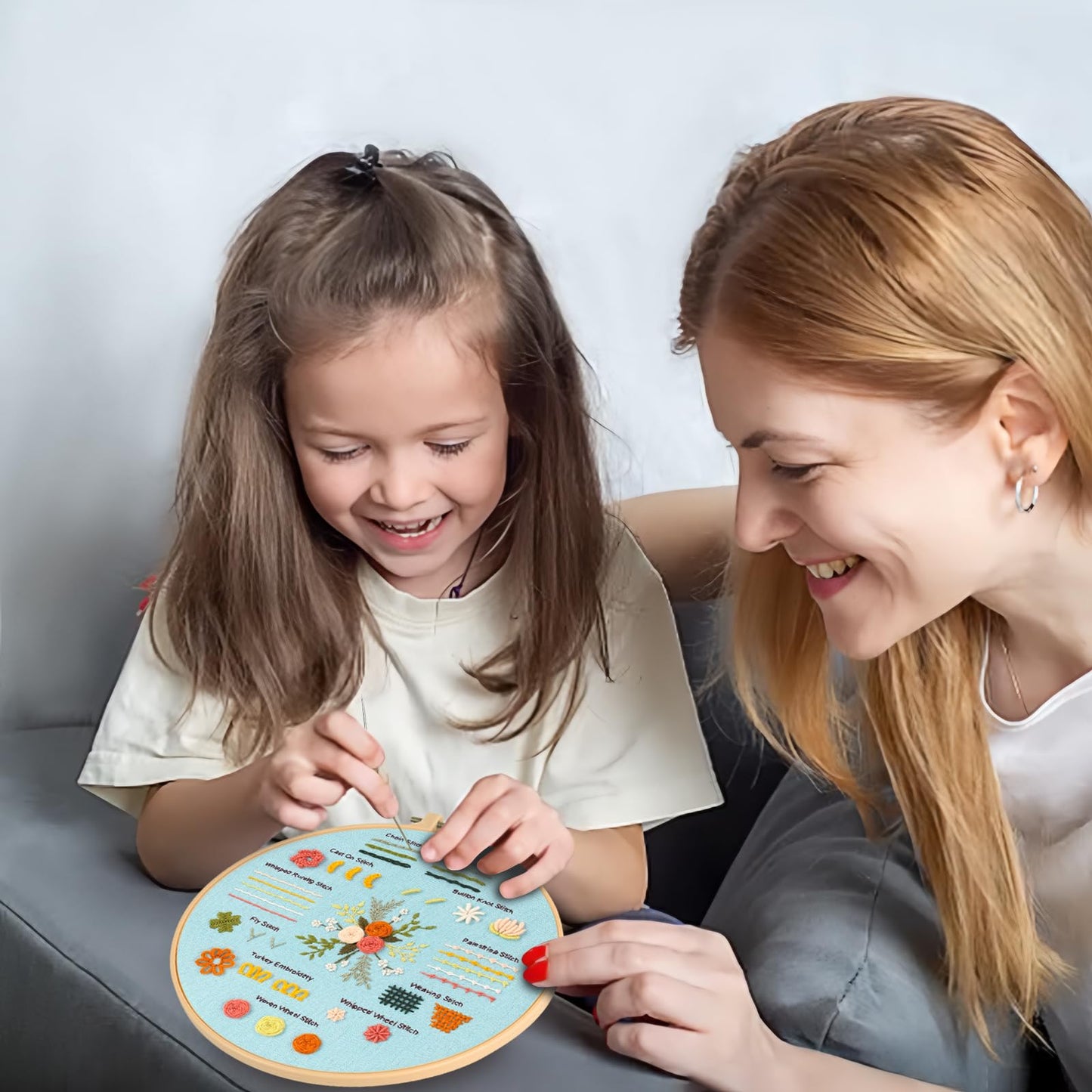 3 Sets Embroidery Kit for Beginners, Embroidery Kit for Adults with Follow Instruction, Cross Stitch Kits with Wooden Embroidery Hoops (Stlye B)