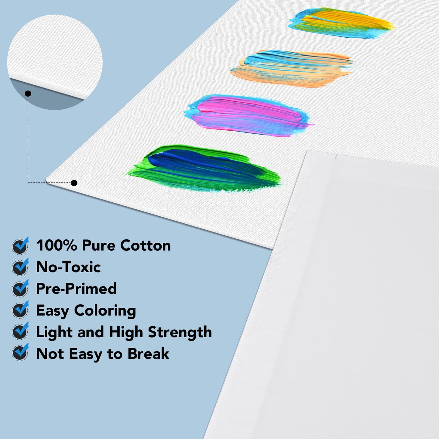 Canvases for Painting 8Pack Painting Canvas with 9x12,8x10,4x6,Canvas Panels for Oil Paint,Watercolor,Acrylic Paint,Gouache and Tempera.