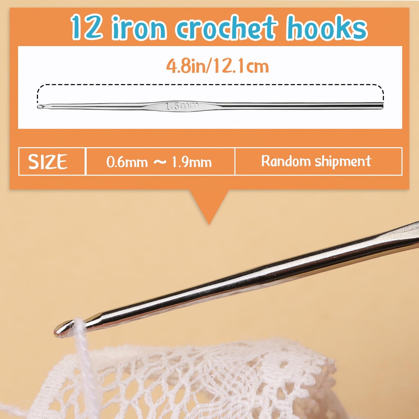 IMZAY 110 Pcs Crochet Hooks Set, Crochet Kit Crochet Hooks Kit with Storage Case, Ergonomic Knitting Needles Blunt Needles Stitch Marker DIY Hand Knitting Craft Art Tools for Beginners-Blue