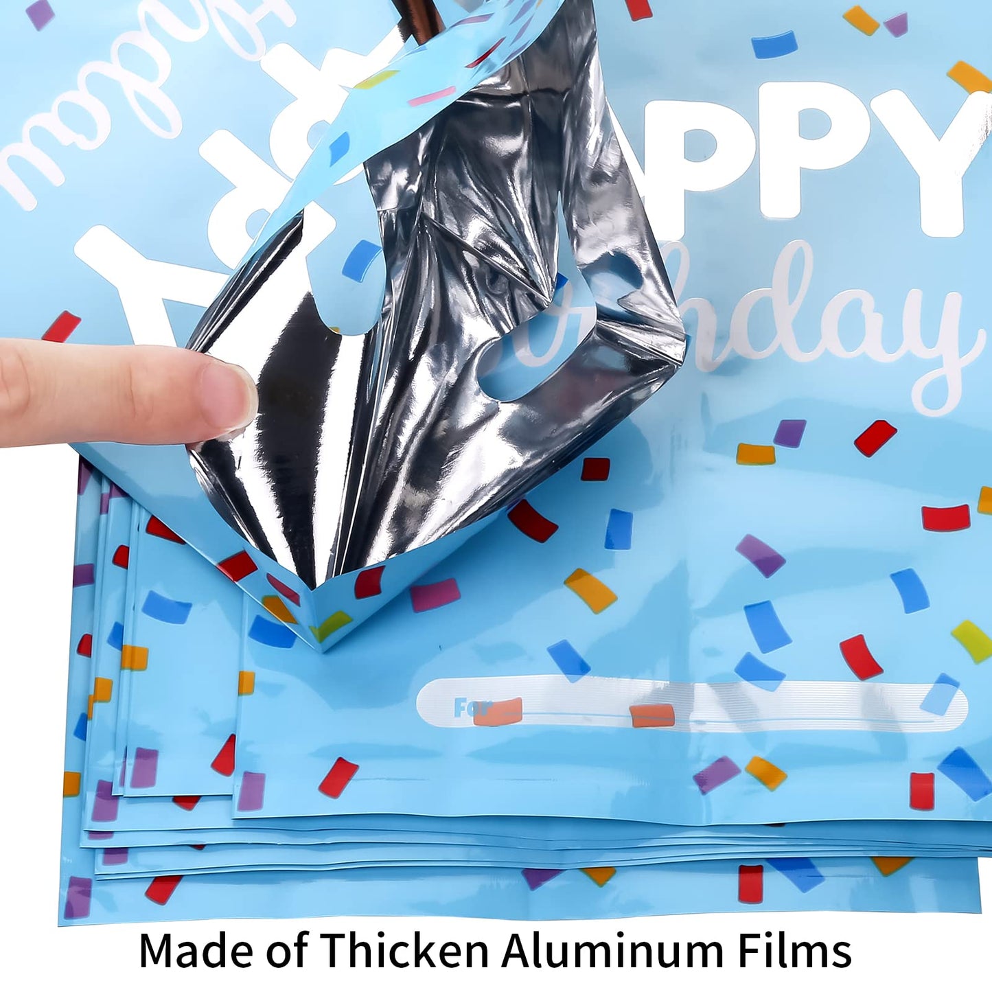 PintreeLand Medium(6.7 * 9.8inch) Happy Birthday Party Favor Bags 40 PCS Plastic Goodies Loot Bags Bulk for Kids Baby Girls & Boys Birthday Return Gift (B Style 40 Packs)