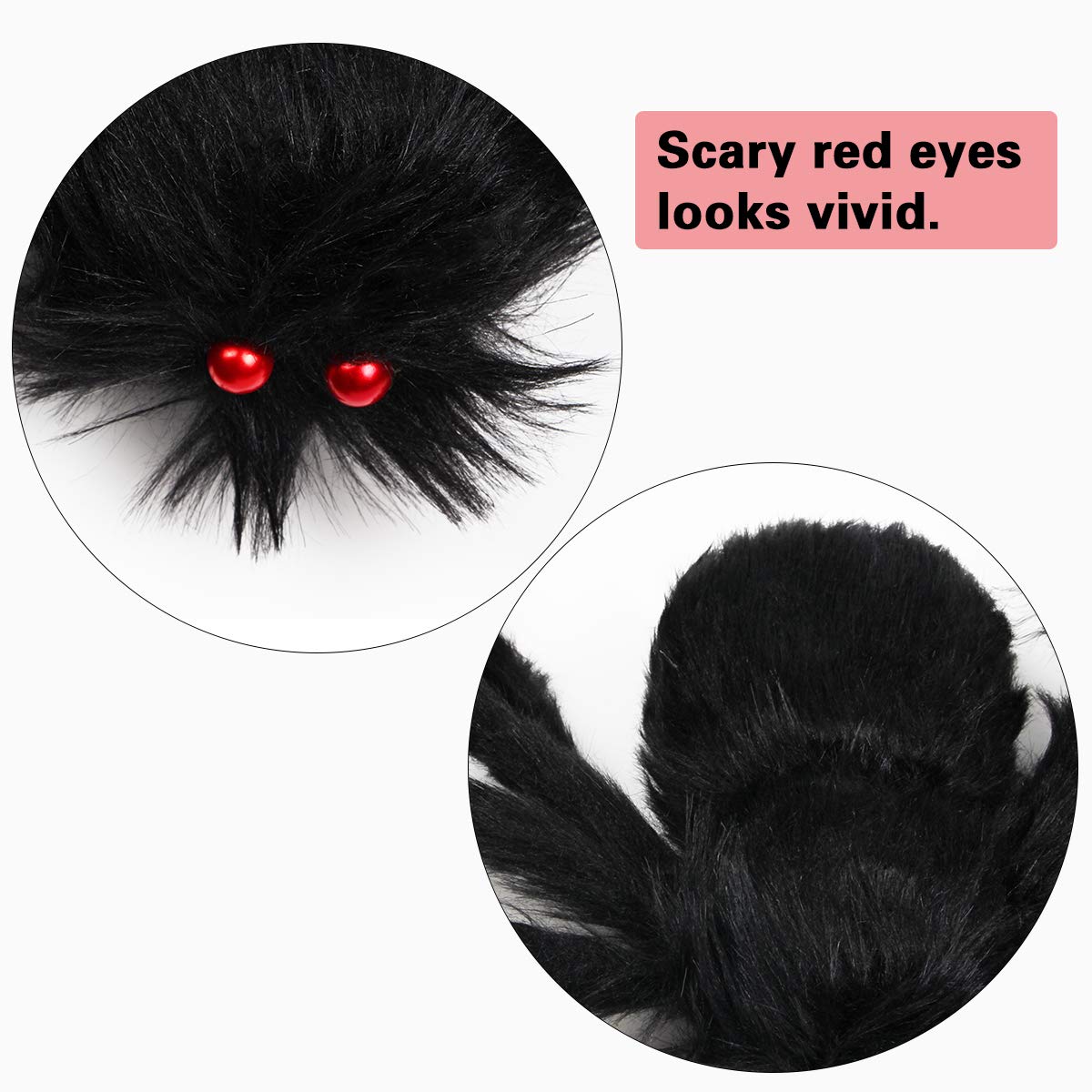 Halloween Giant Spider Decorations Outdoor: 6.6 Ft Scary Fake Spider Decor