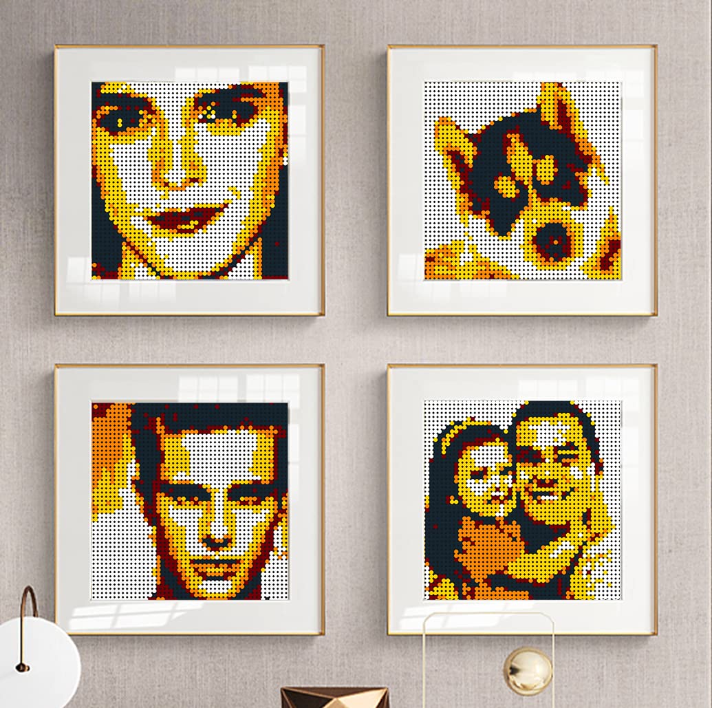 Amalia Personalized Mosaic Portrait Custom Building Kit Pixel Great Wall Art Decoration Customized Your Own Photo Picture-Energetic(L/15.1"x15.1")