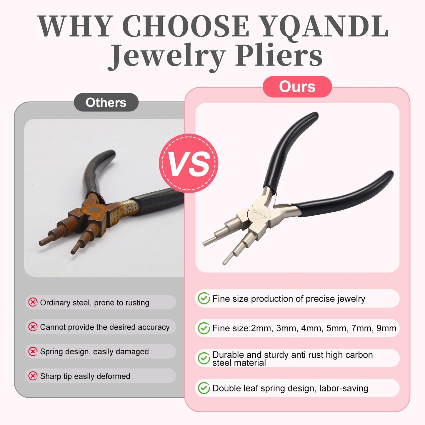 Jewelry Making Tool - High-Carbon Steel Bail Making Pliers with 2-9mm Adjustable Looper, Professional Wire Looping Tool for Earrings, Rings & Crafting (Multi-Functional Design) Jewelry Pliers