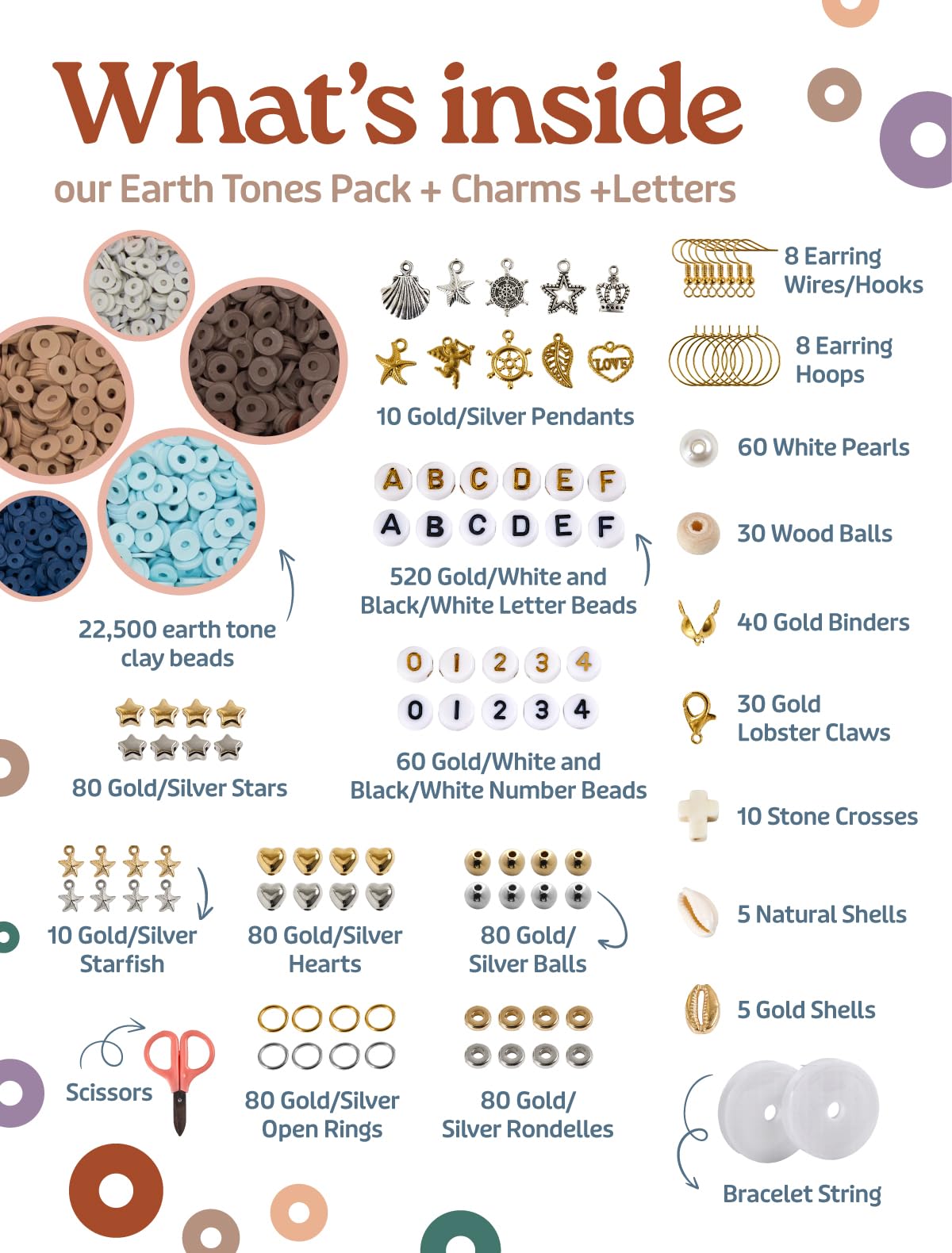 Clay Beads Bracelet Making Kit, 23550 Pcs Box-O-Beads Friendship Bracelet, Earring and Jewelry Making Kit, 108 Color Clay Heishi and Letter Beads with Spacers Charms, Crafts Gift Pack for Girls