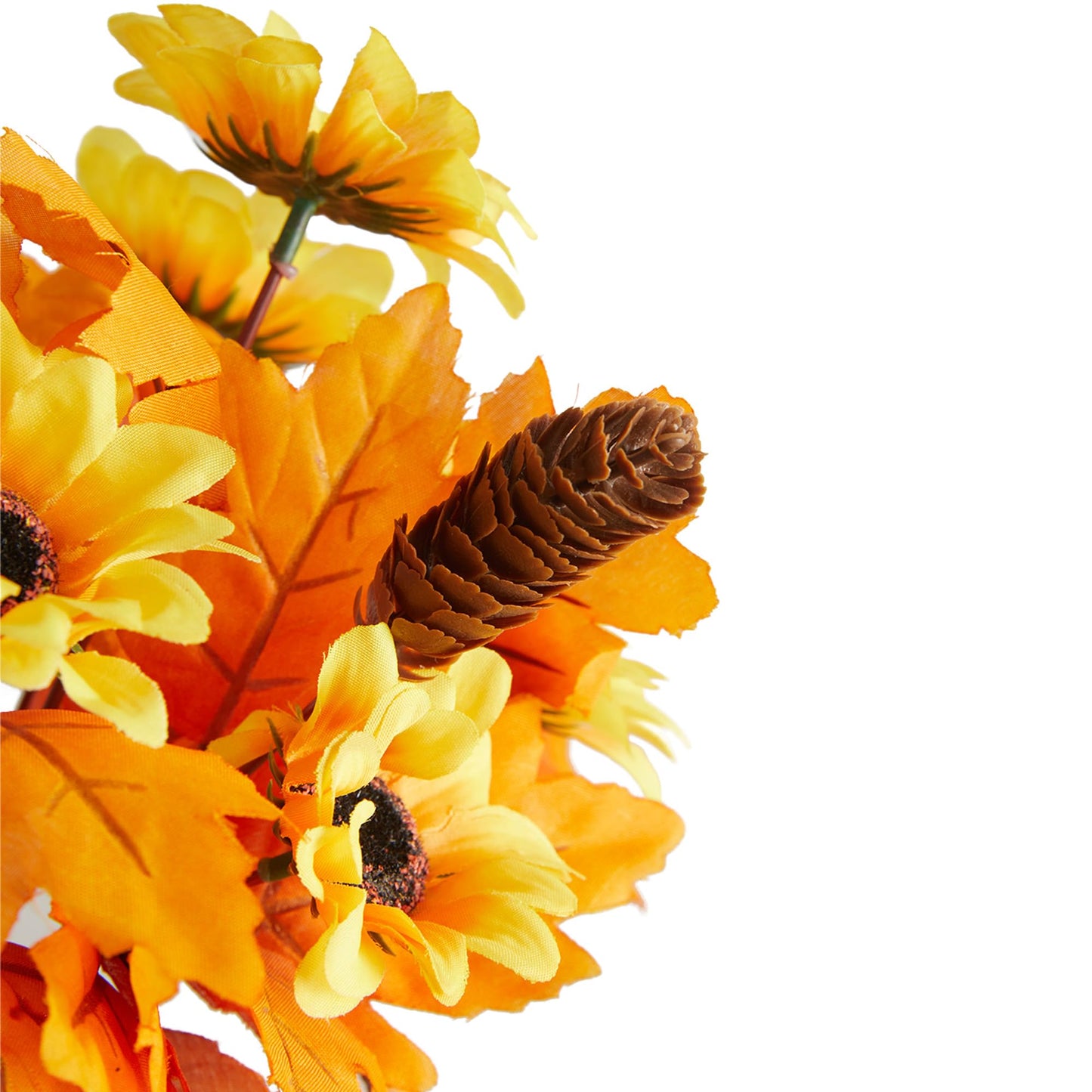 4Pcs Artificial Maple Leaf Pumpkin Branch with Berry and Sun Flowers, Autumn Floral Branch for DIY Arrangment Decor