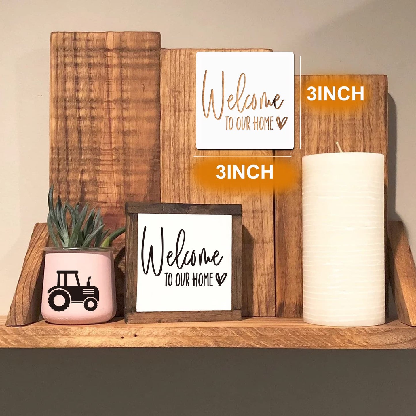 Small Stencils for Painting on Wood Reusable, 3 Inch Reusable Stencil for Craft Ornament Paint Template Stencils for Wall Card Rock Wood Signs Coasters Canvas Home Decor (Farm Animal)