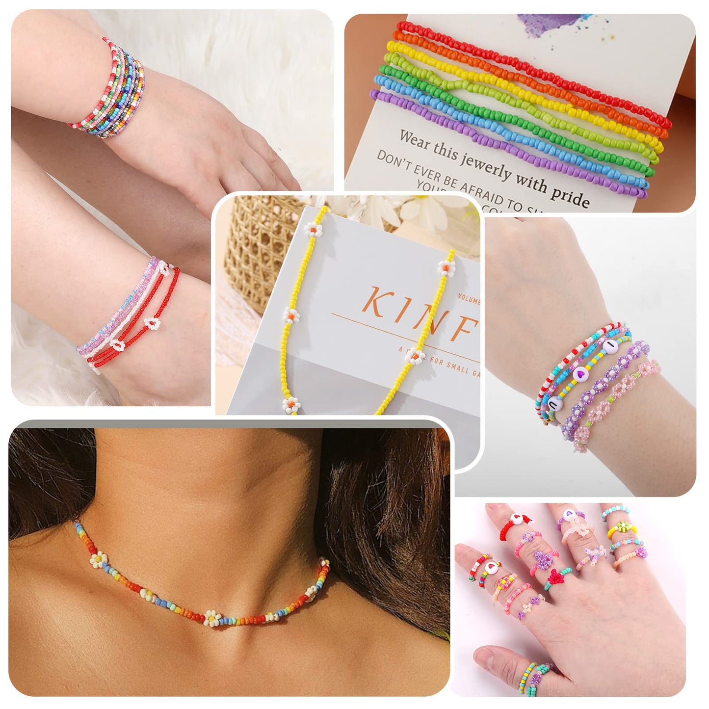 Funtopia 3mm 37000pcs+ Seed Beads for Jewelry Making, 120 Colors Small Glass Beads for Bracelets, Friendship Bracelet Kit with Alphabet Letter Beads Smile Face Beads for DIY, Art and Craft