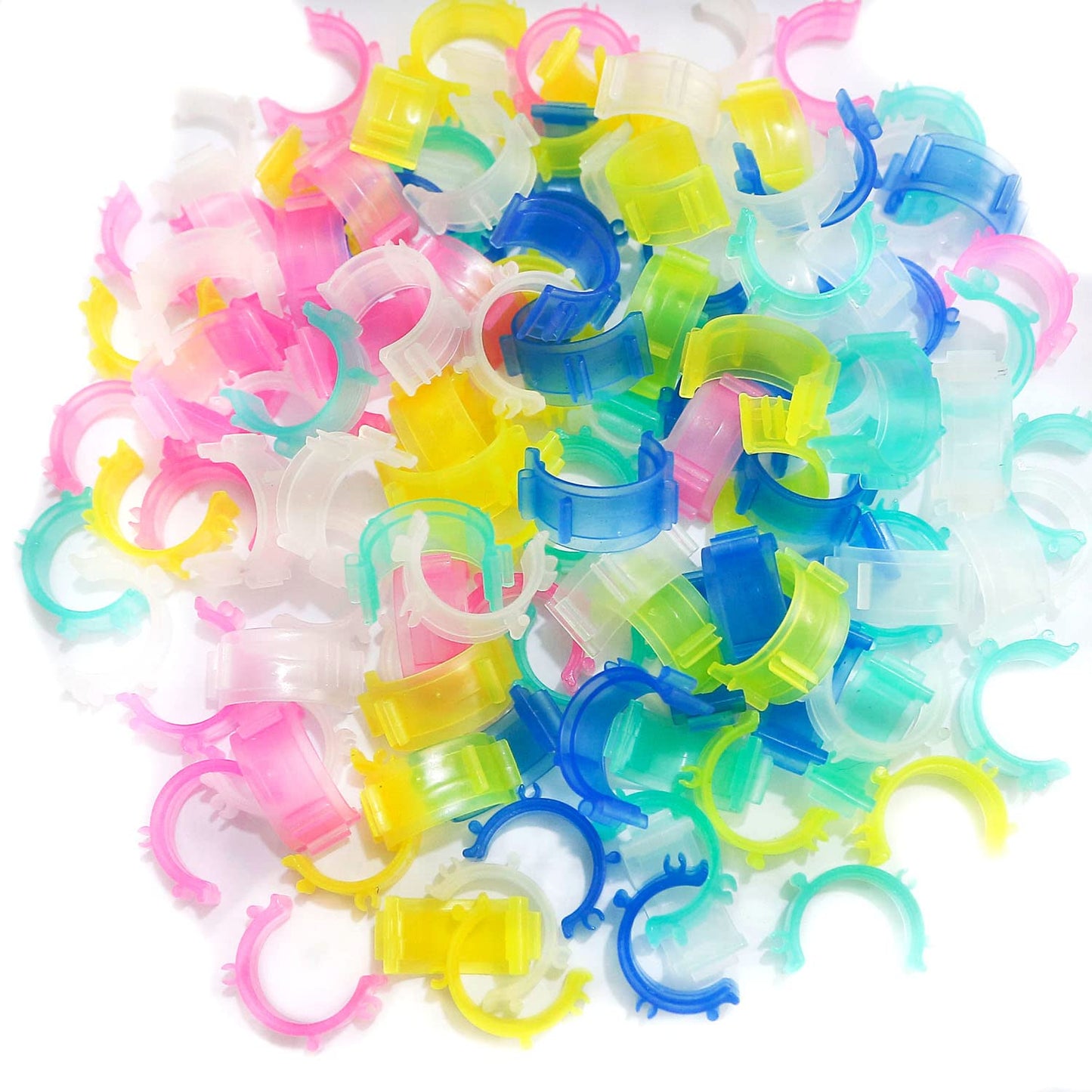 Fbshicung 100 Pcs Sewing Bobbin Clips,Plastic Bobbins Small Clip Accessory Thread Clips Holder Sewing Tool(5 Colors)