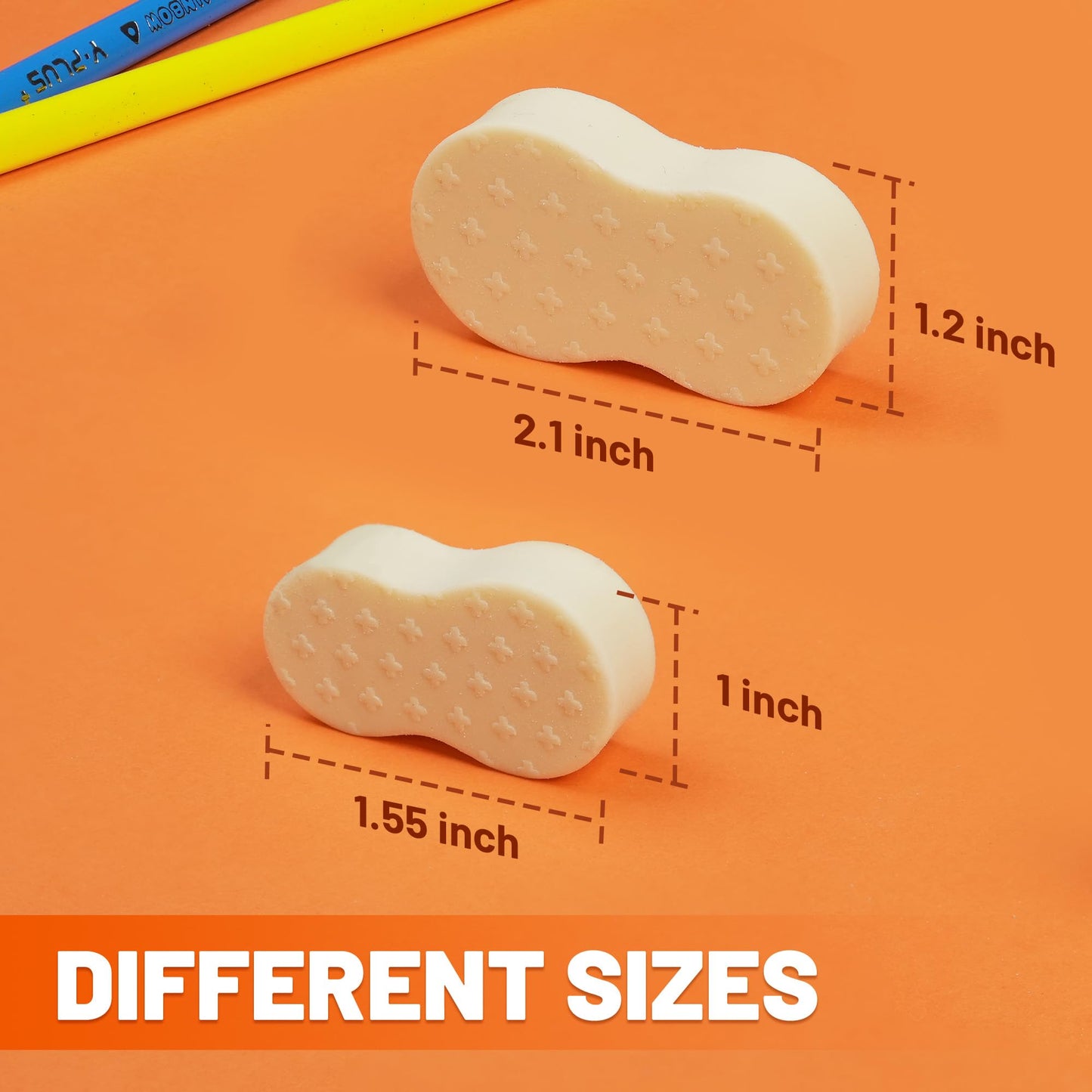 Yplus Eraser Line - Hipolymer Pencil Erasers for School Office, Cute White Rubber Eraser for Kids, Artist No Residues, 6 Pcs Stocking Stuffers for Kids Toddler
