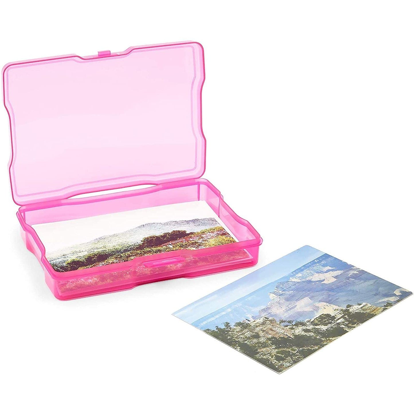 Paper Junkie 4 x 6 Inch Photo Storage Box with 6 Inner Cases, Plastic Box for Stickers, Crafts, Seeds, Art Supplies, Craft Organizers and Storage for Home, School, Classroom (7 Pieces)