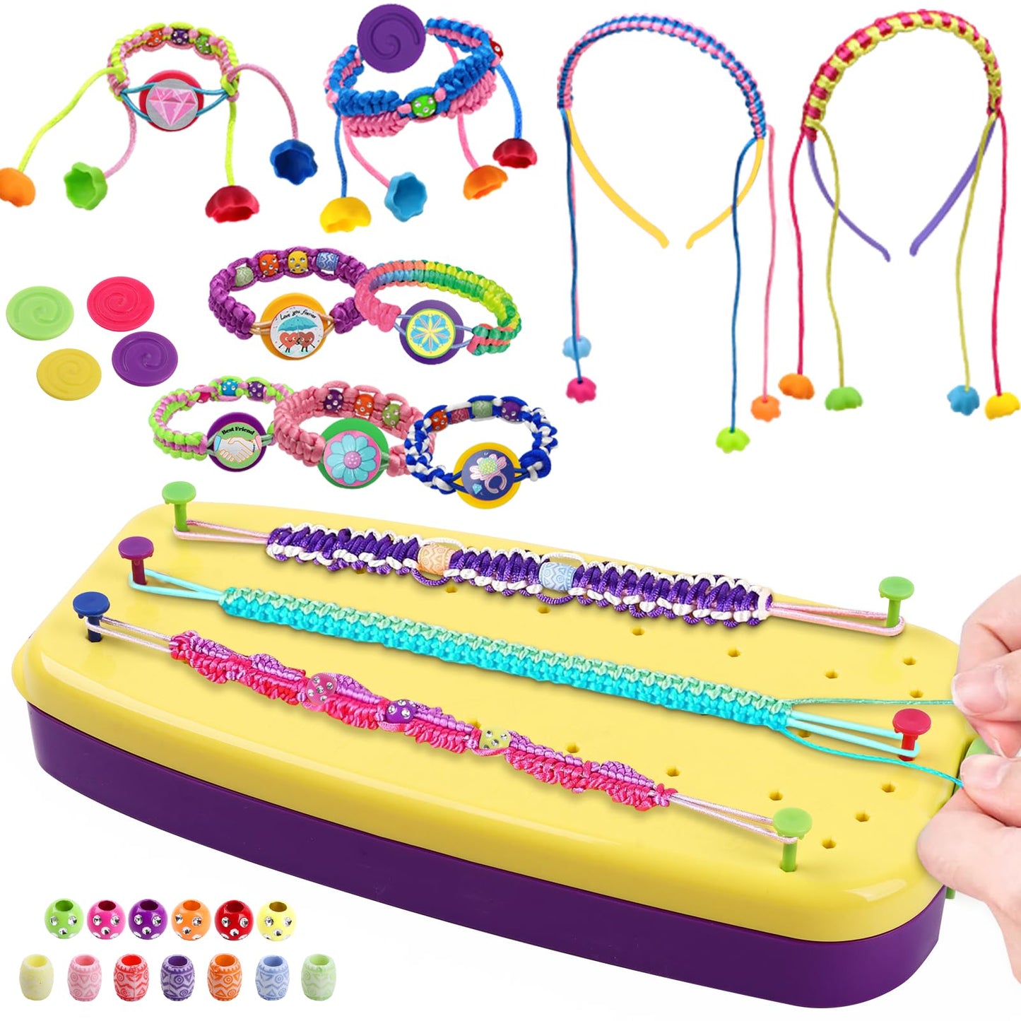 Bracelet Making Kit for Girls 6-12, Friendship Bracelet Beads Elastic String DIY Arts & Crafts Bulk Toy Set, Jewelry Maker Tool, Popular Christmas Birthday Gifts for Kids Ages 7 8 9 10 11 (169PCS)