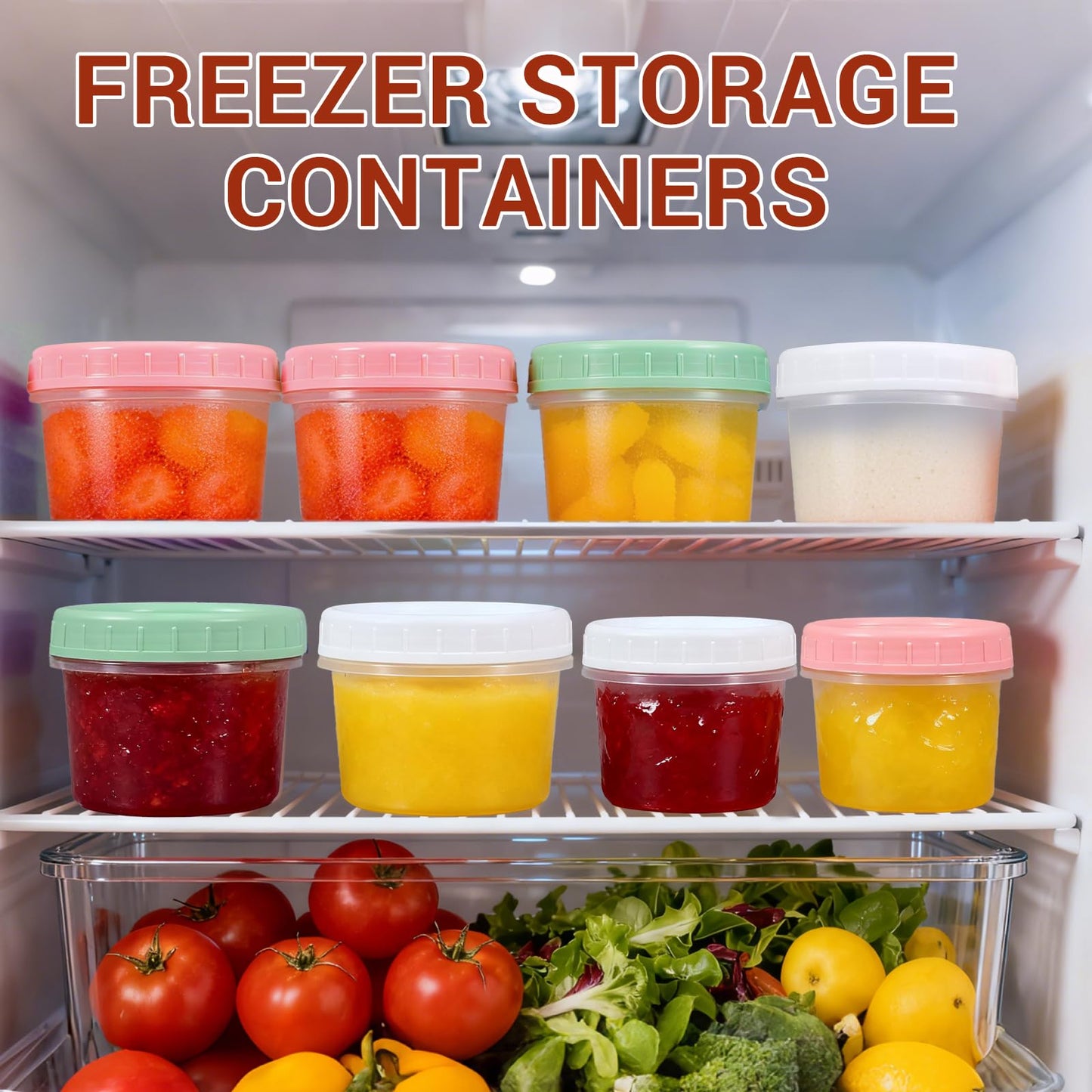 DEMORA 6 oz Small Plastic Containers with Twist on Lids [20 Sets], Stackable Little Food Storage Containers for Snack Lunch Meal Prep Salad Dressings, Freezer/Microwave/Dishwasher Safe, BPA Free