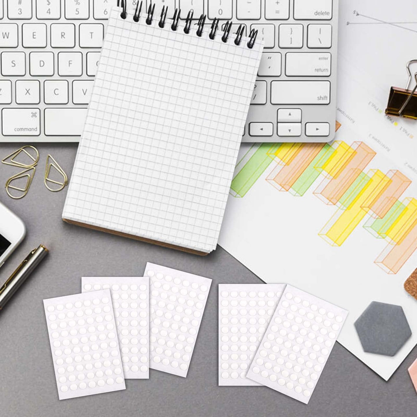 BUSOHA 350 PCS Double-Sided Adhesive Dots, 6mm Clear Removable Sticky Adhesive Putty,Glue Acrylic No Trace Sticky Putty Waterproof Dot Stickers for Balloons, Envelopes, Notes, Photos