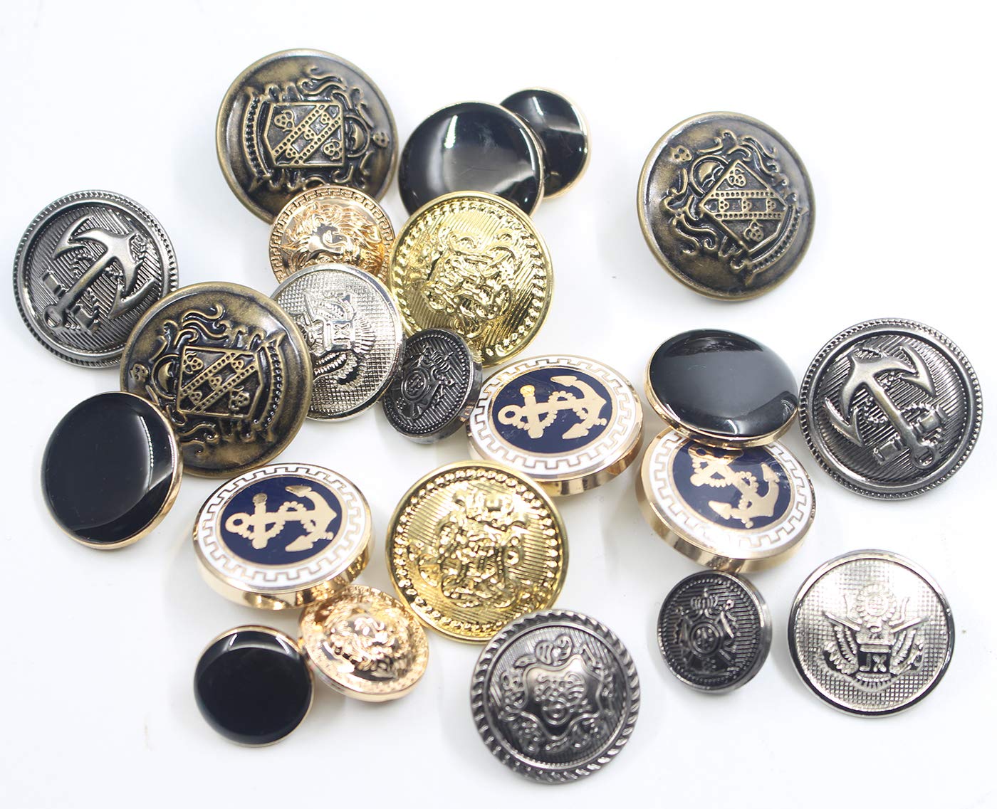 KENDANY 16 Piece Metal Blazer Button Set - for Blazer, Suits, Sport Coat, Uniform, Jacket 25mm (Gold 16 Piece)