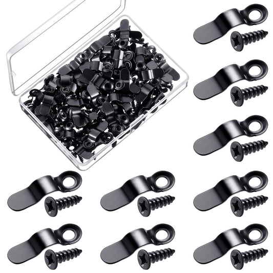 100 Pieces Metal Picture Frame Turn Buttons Fasteners with Screws, Turn Buttons for Picture Frames, Hardware Backing Clips for Hanging Photos Drawings Posters