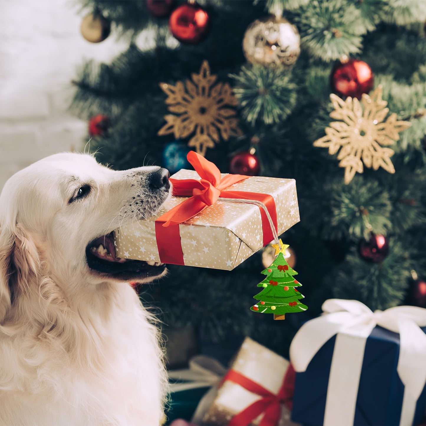 Wooden Christmas Ornaments to Paint Christmas Tree Decoration Cutouts Unfinished 24PCS 3.5 x 3 inches, DIY Blank Unfinished Christmas Tree Wood Discs Ornament for Home Crafts Hanging