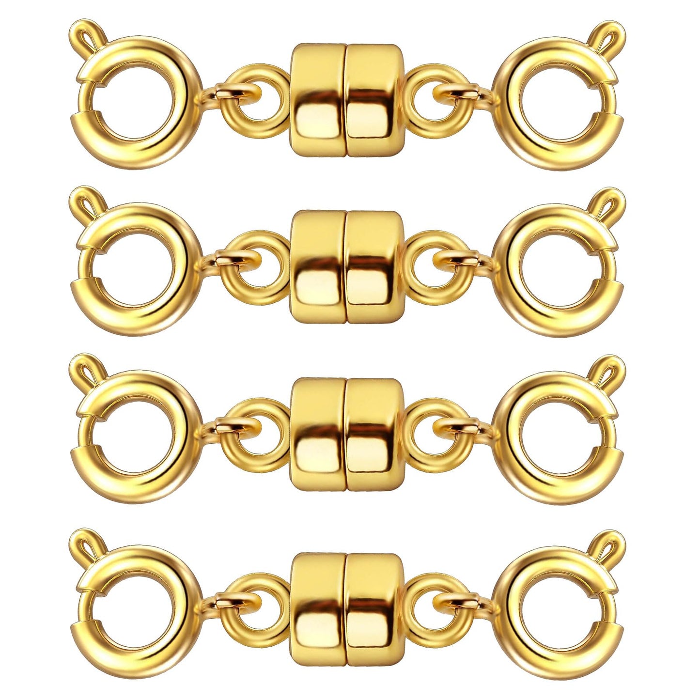 Qulltk Double Magnetic Necklace Clasps and Closures 14K Gold and Silver Bracelet Extender Jewelry Clasps Converters for DIY Jewelry Making