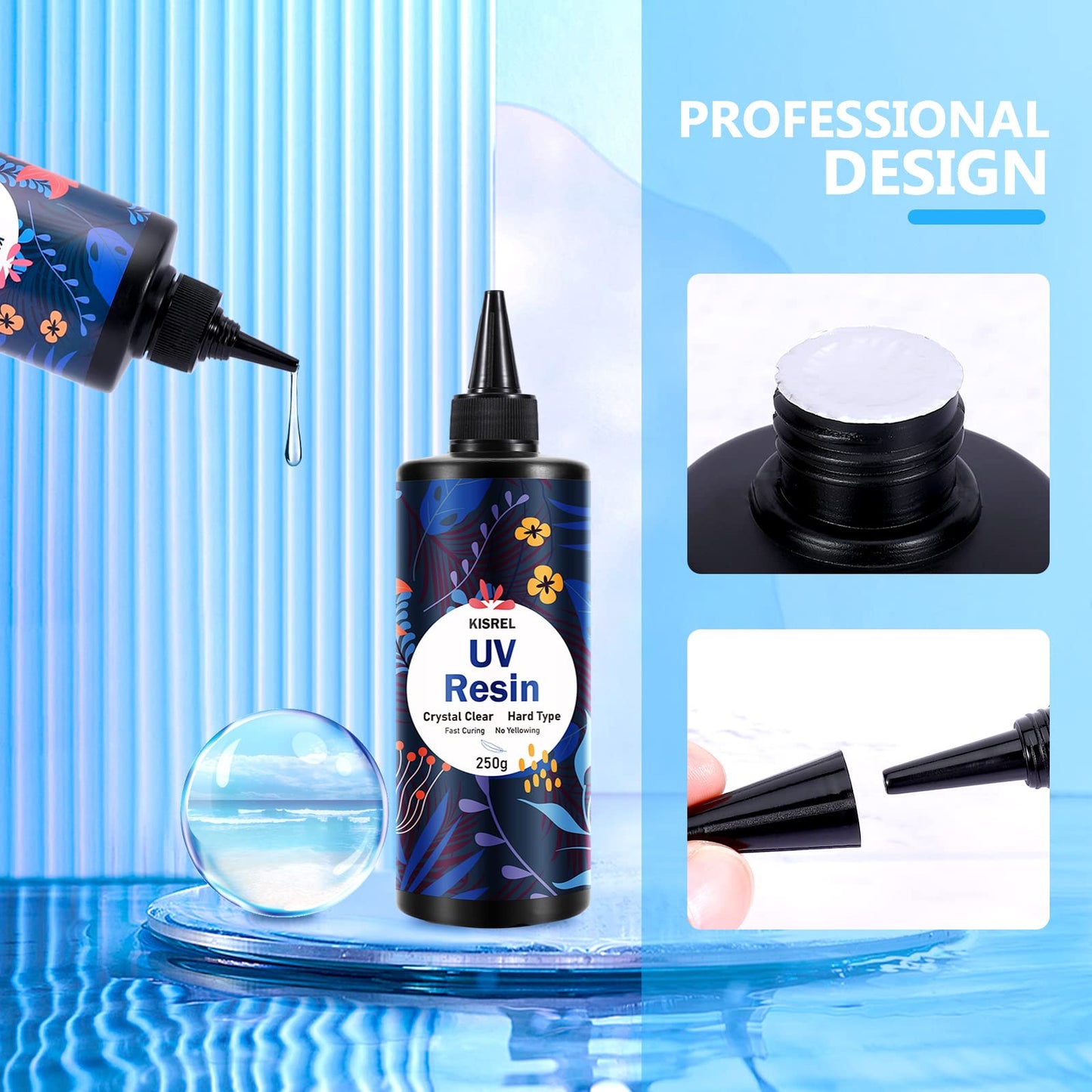 UV Resin 500g - Upgraded Hard Type Crystal Clear Ultraviolet Curing UV Epoxy Resin for Craft Jewelry Making