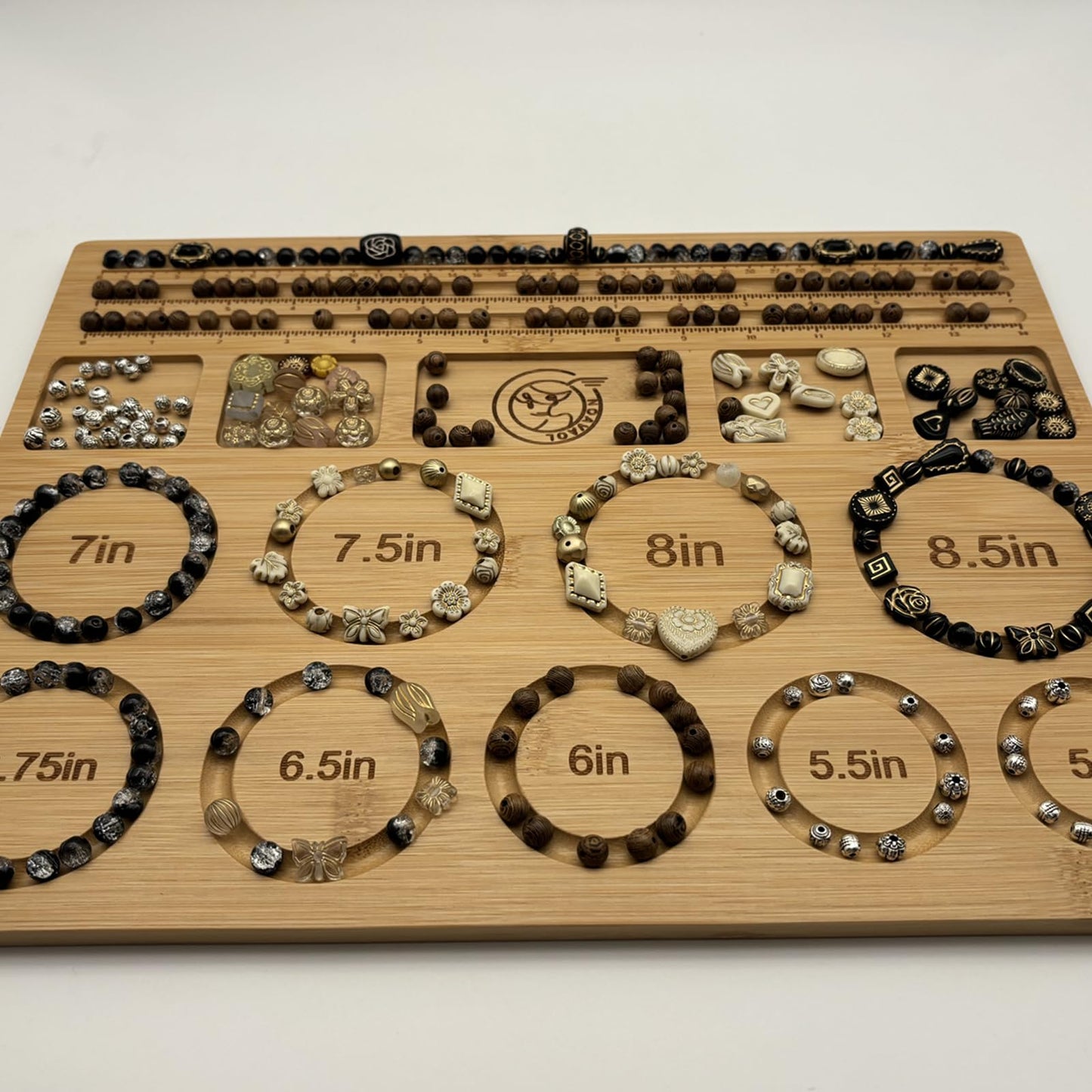 Bead Boards for Jewelry Making, Combi Bamboo Beading Board for Jewelry Bracelet Making, Beading Trays Design Mats for Necklace, Bracelet, DIY Design Bamboo
