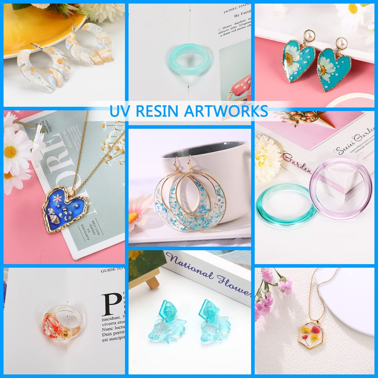 UV Resin 500g - Upgraded Hard Type Crystal Clear Ultraviolet Curing UV Epoxy Resin for Craft Jewelry Making