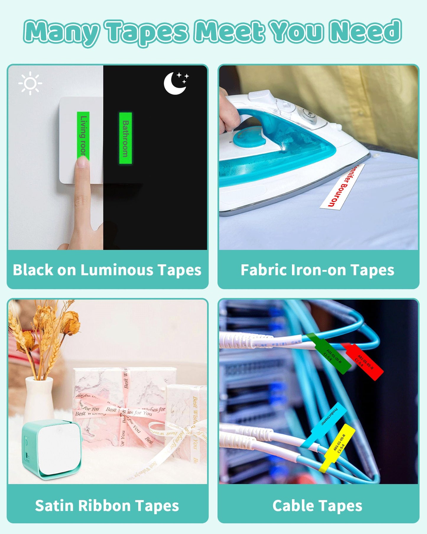 Vixic Bluetooth Label Maker - Rechargeable Mini Labeler Machine with Tape, M960 Label Sticker Portable Printer, Multiple Icon Fonts for Kids School Home Business Office Organization