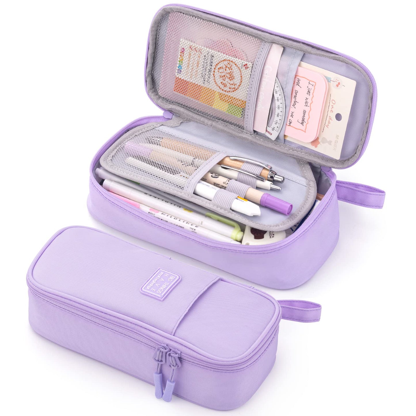 Durable Pen Pencil Case Big Storage Pen Pouch Bag for School Supplies Office College Teen Girls Adults, Purple