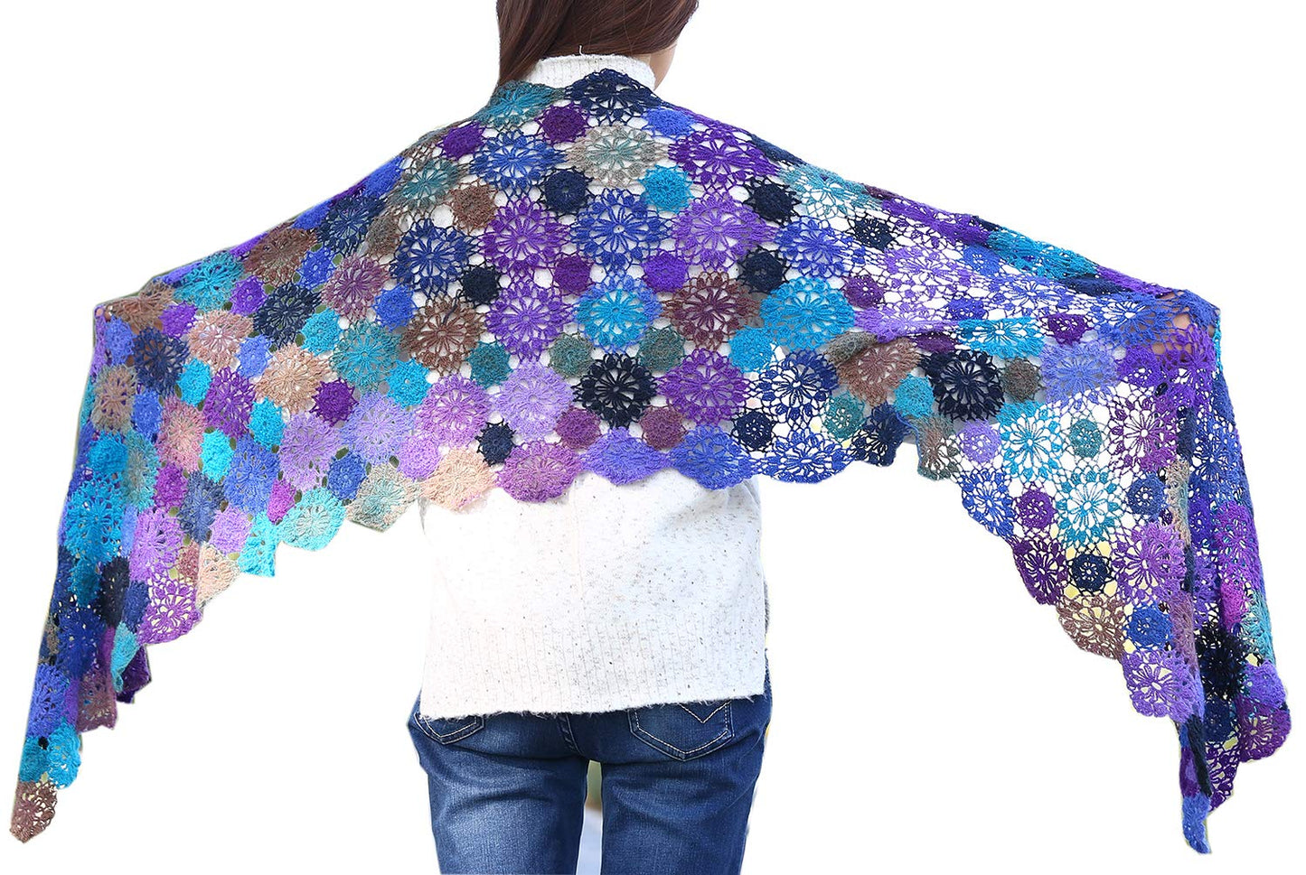 golo Wool Yarn for Knitting 550yd 0.22Ib Cachemire Multicolor Rainbow Yarn (Orange Grey)