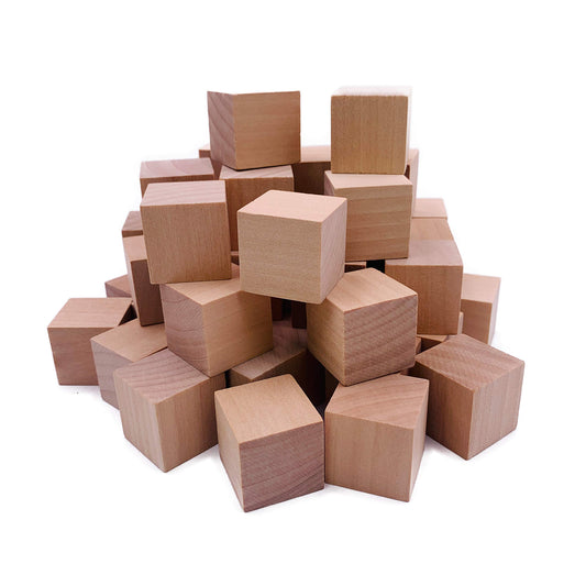 130 Pcs 1 inch Natural Solid Cube Wooden Unfinished Craft Wood Blocks Wood Cubes for DIY Craft Gifts (130pcs)