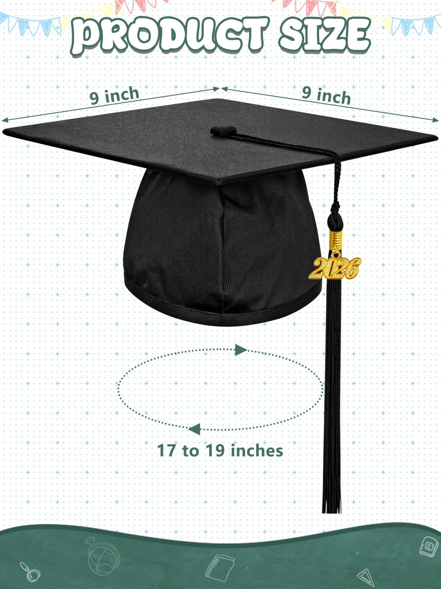 QZYL Kindergarten Graduation Cap and Gown Set, 2025 Kids Graduation Outfit with Tassel and Certificate for Kindergarten
