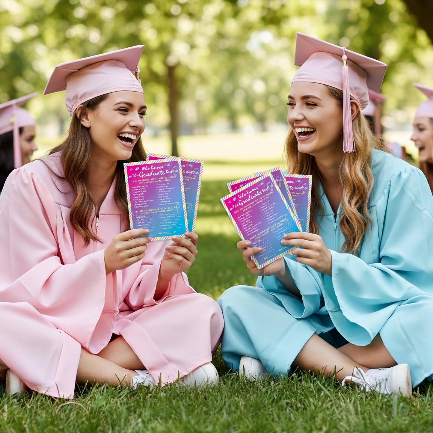 FaCraft 36PCS Who Knows Graduate Best Game Cards - Class of 2026 Graduation Party Games for Guests Funny Graduation Activities for High School & College Grad Parties Rainbow Design Party Supplies
