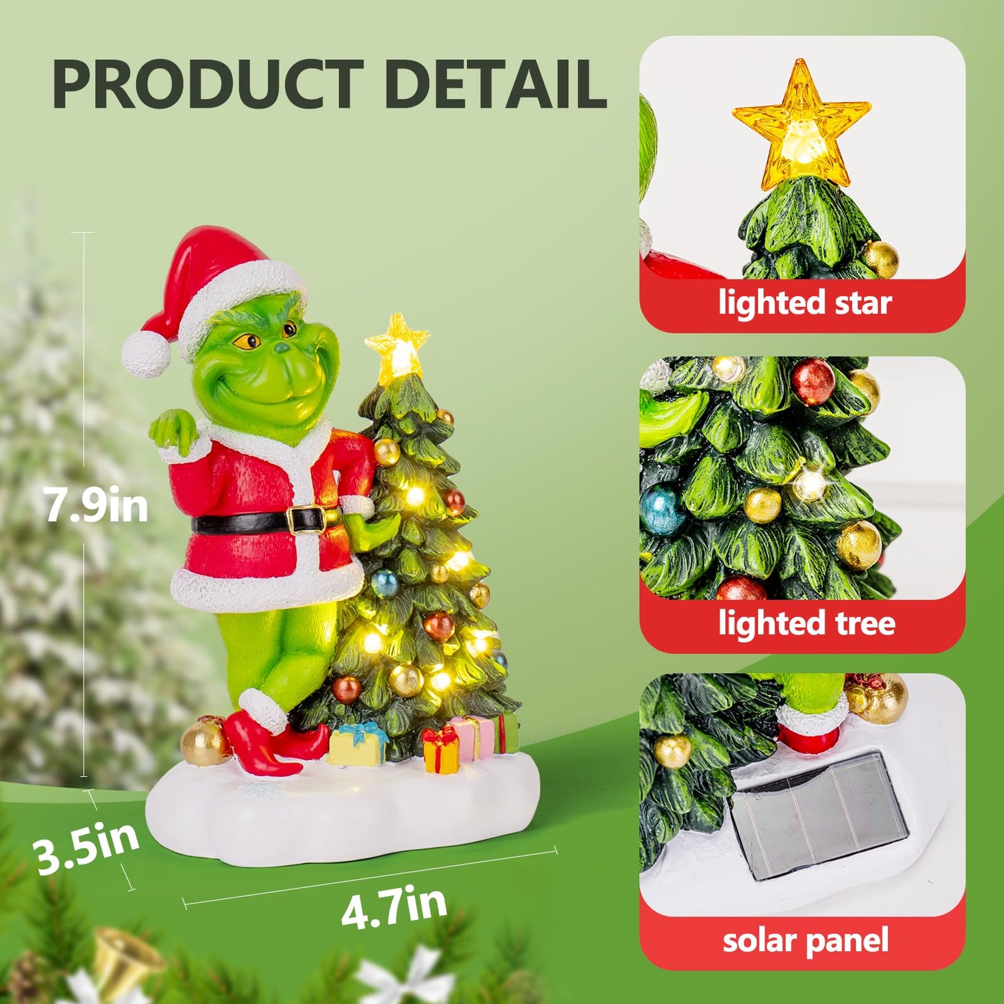 YDKOJGW Solar Garden Outdoor Statues with Succulent and 7 LED Lights - Lawn Decor Tortoise Statue for Patio, Balcony, Yard Ornament - Unique Housewarming Gifts (Green G)