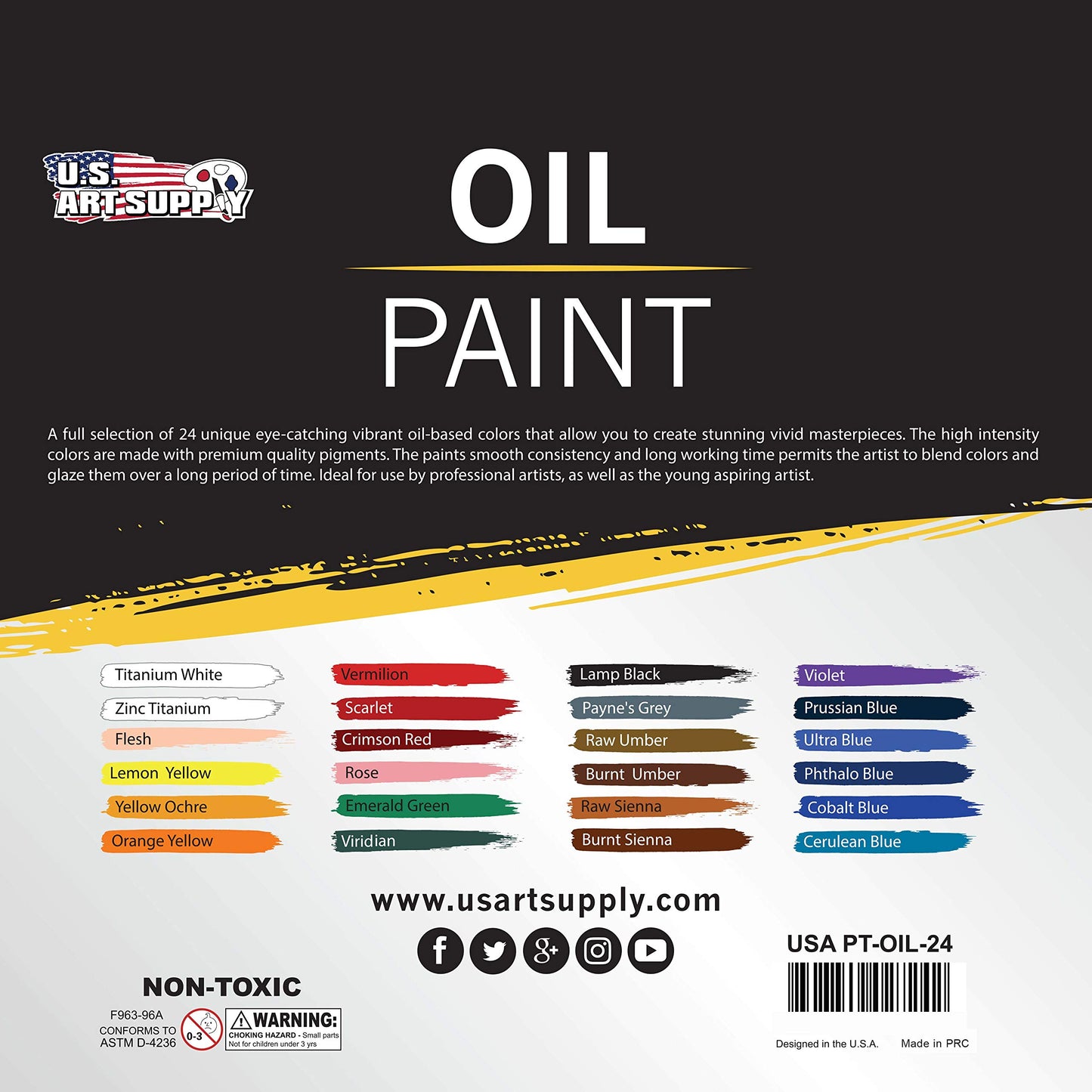 24 Color Oil Paint Set – 12ml Tubes With Vibrant Colors for Artists of All Levels – Blendable, Long-Lasting Paints With Smooth Consistency for Canvas, Wood, and Other Art Surfaces