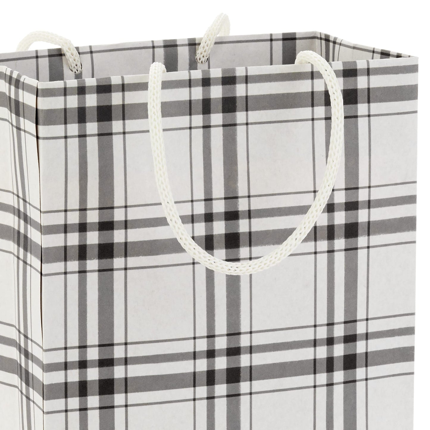 Christmas Gift Bag Assortment (8 Bags: 3 Small 6", 3 Medium 9", 2 Large 13") White and Sage Green with Rustic Snowman, Plaid, Evergreen Tree for Christmas, Winter Weddings, Birthdays