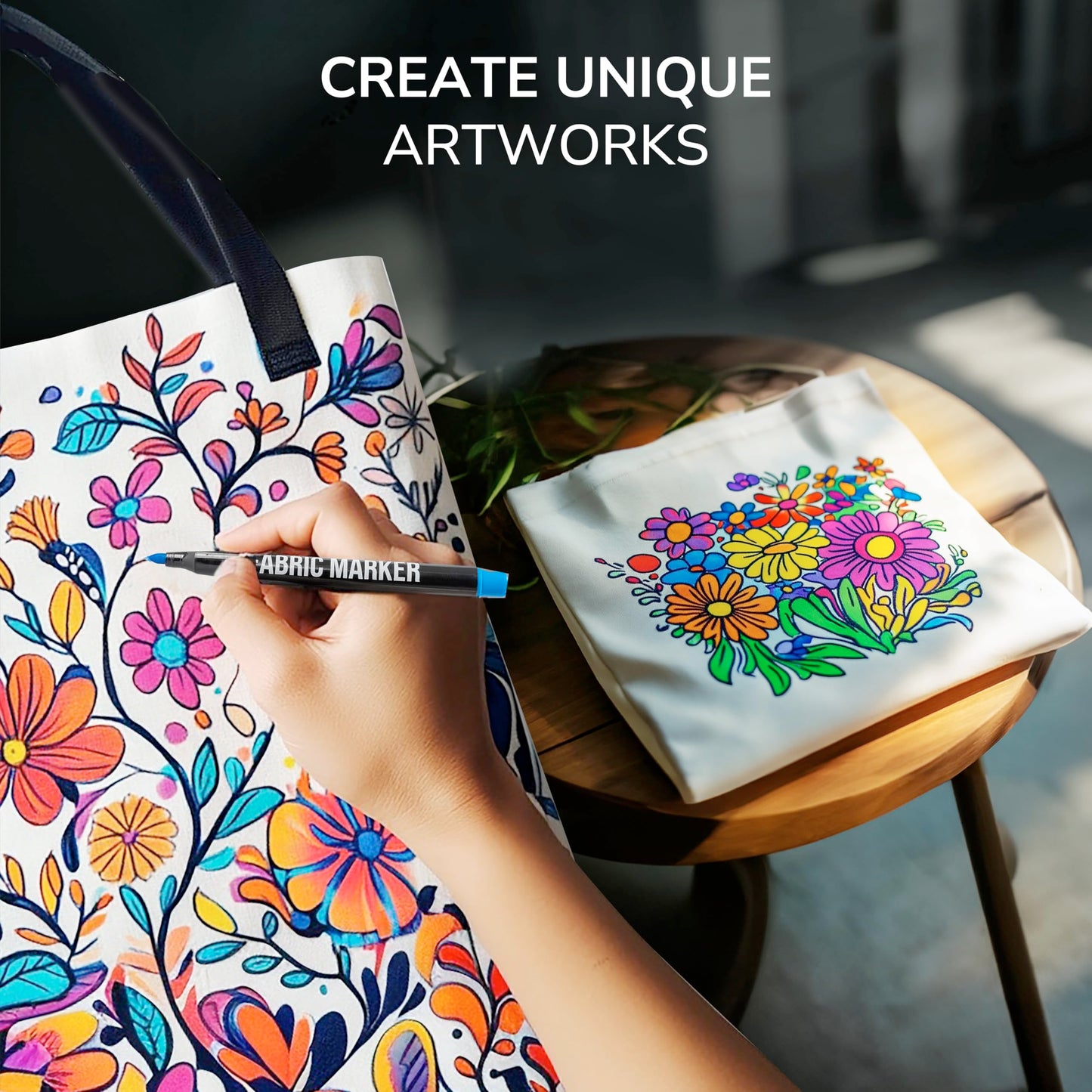 32 Fabric Markers Pens - Non Toxic, Indelible and Permanent Fabric Paint Pens - Fine Point Tip Textile Marker Pen